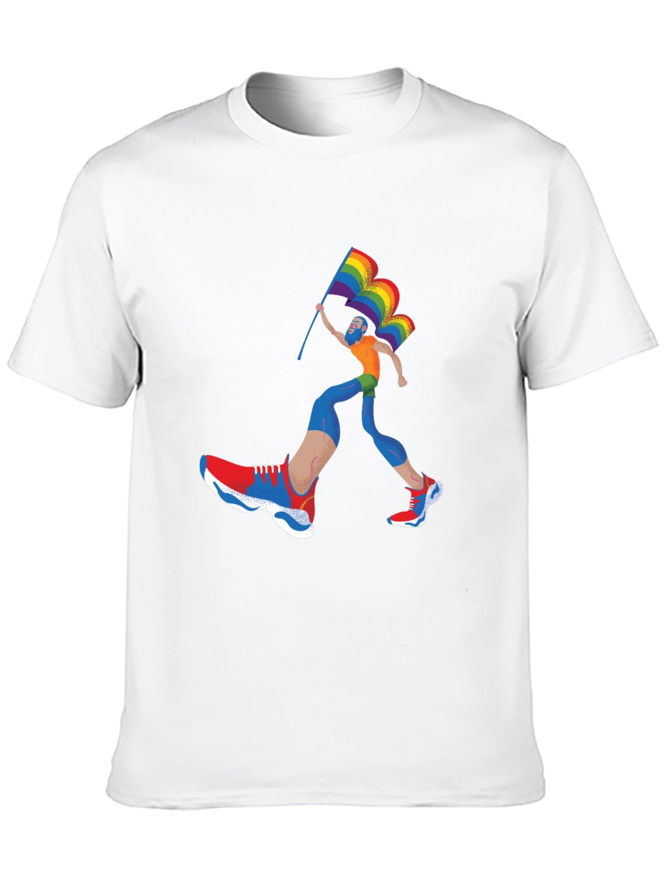 Pride Runner Graphic Tee - Black Cotton Blend
