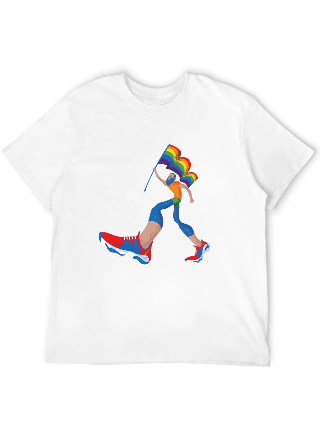 Pride Runner Graphic Tee - Black Cotton Blend