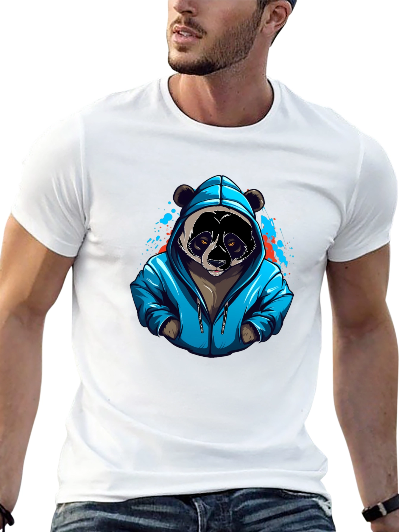 Cool Panda Graphic T-Shirt - Black
