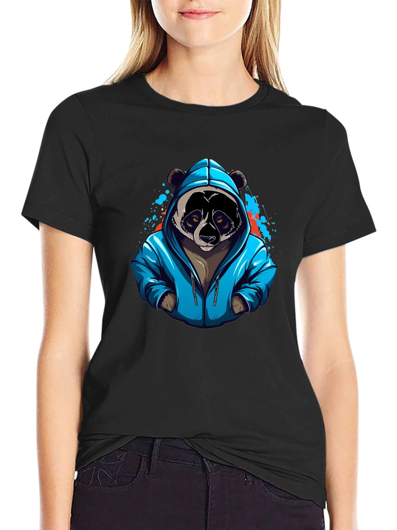 Cool Panda Graphic T-Shirt - Black