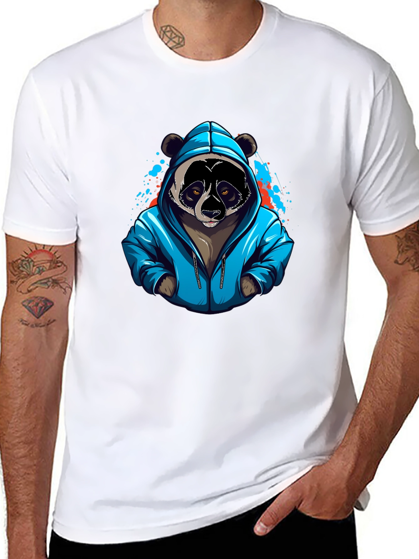 Cool Panda Graphic T-Shirt - Black