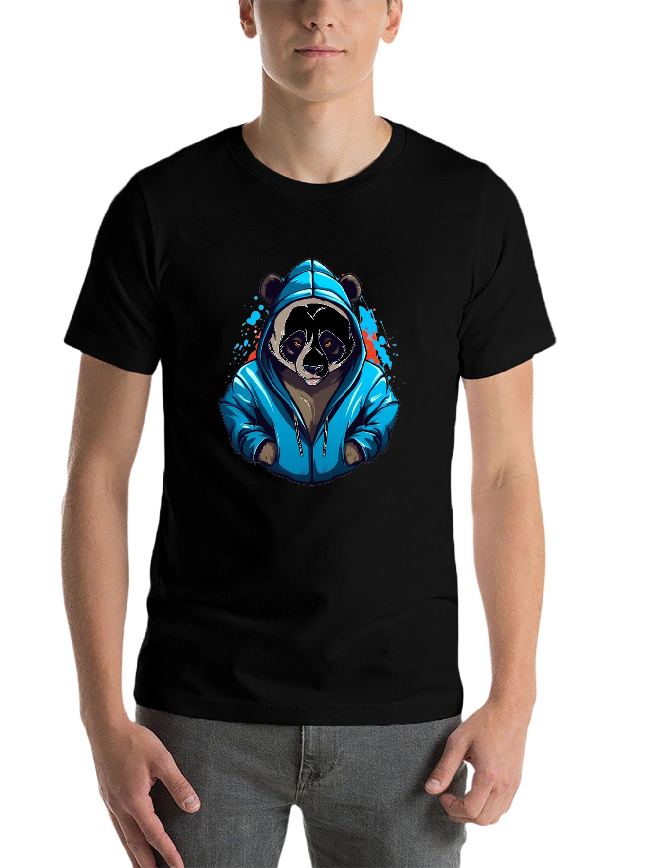 Cool Panda Graphic T-Shirt - Black