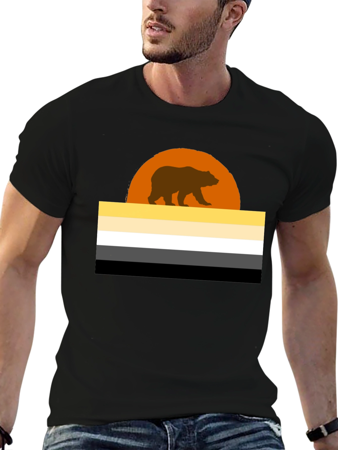 Bear Pride Flag Graphic T-Shirt