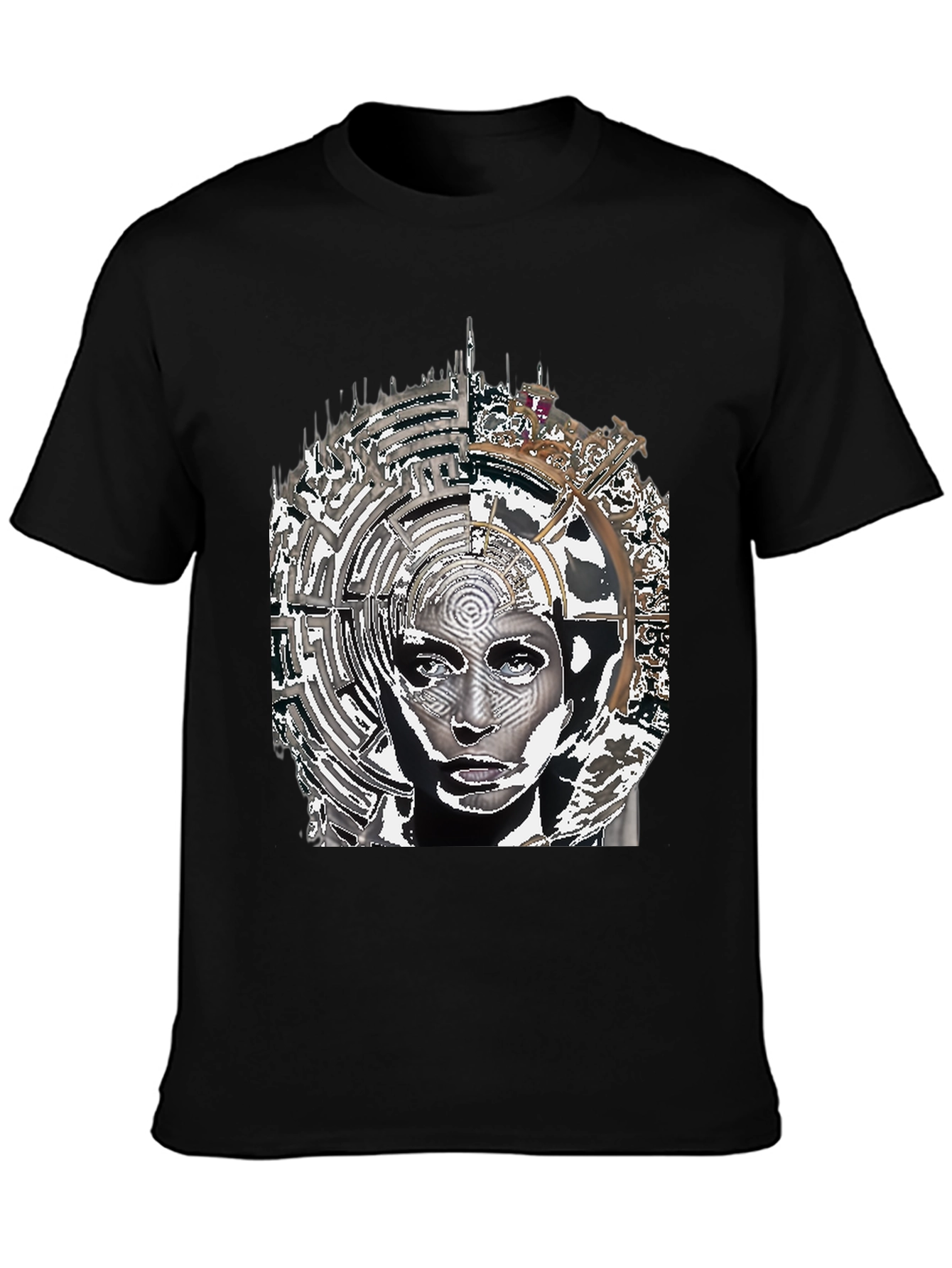 Abstract Face Graphic Print T-Shirt