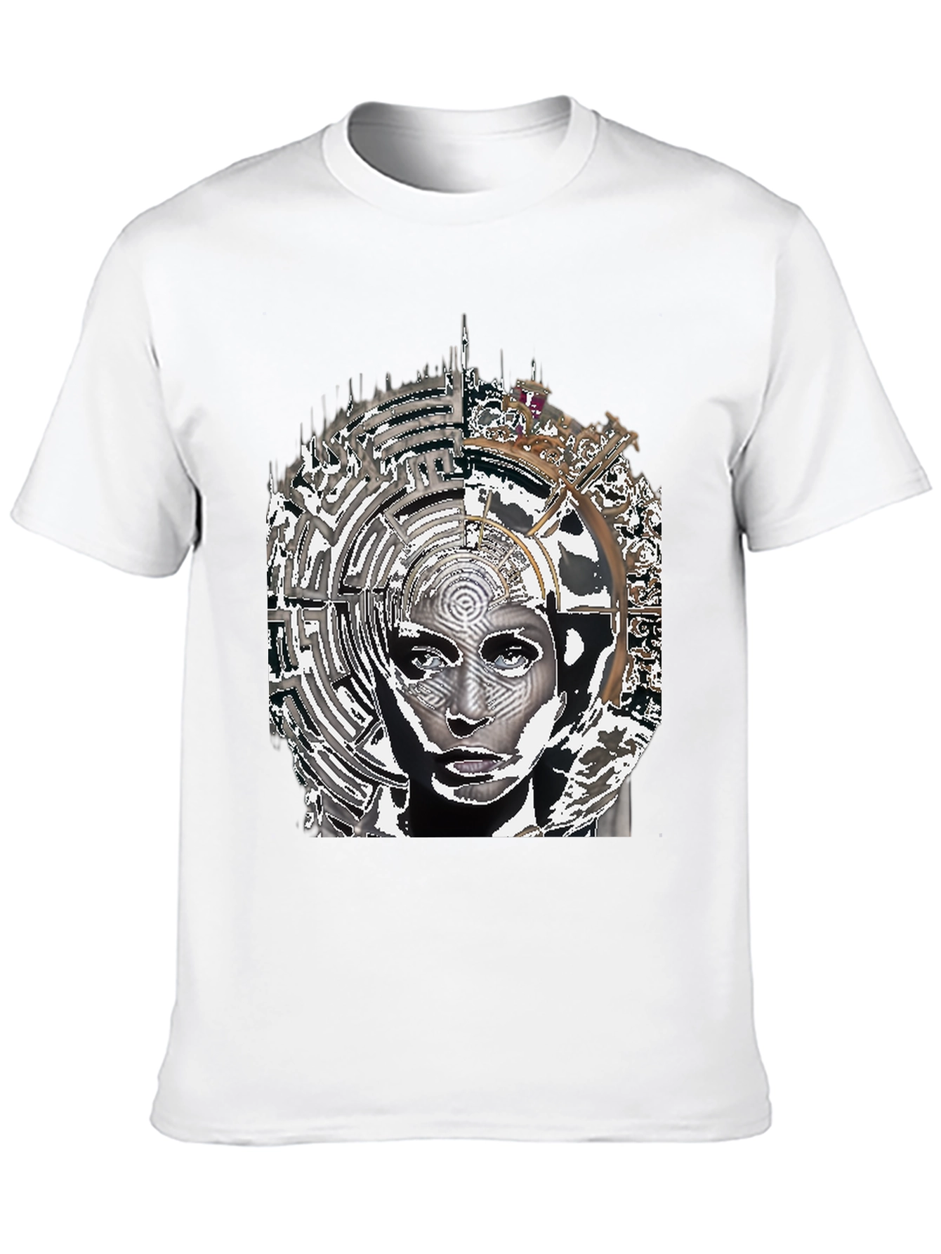Abstract Face Graphic Print T-Shirt