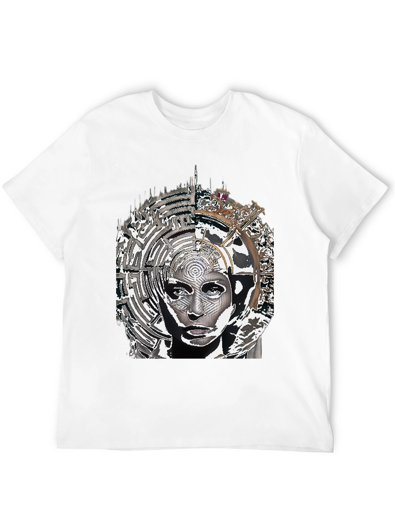 Abstract Face Graphic Print T-Shirt