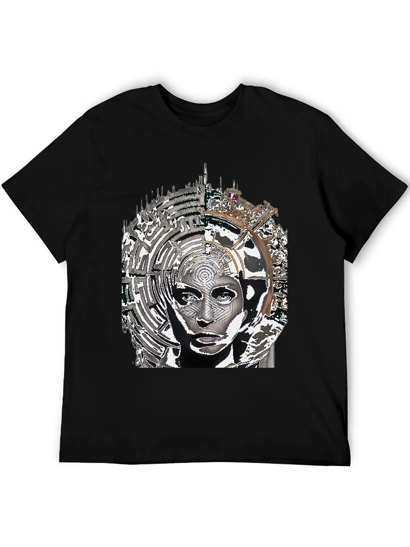 Abstract Face Graphic Print T-Shirt