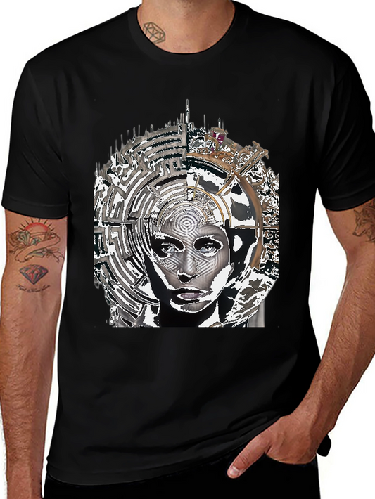 Abstract Face Graphic Print T-Shirt
