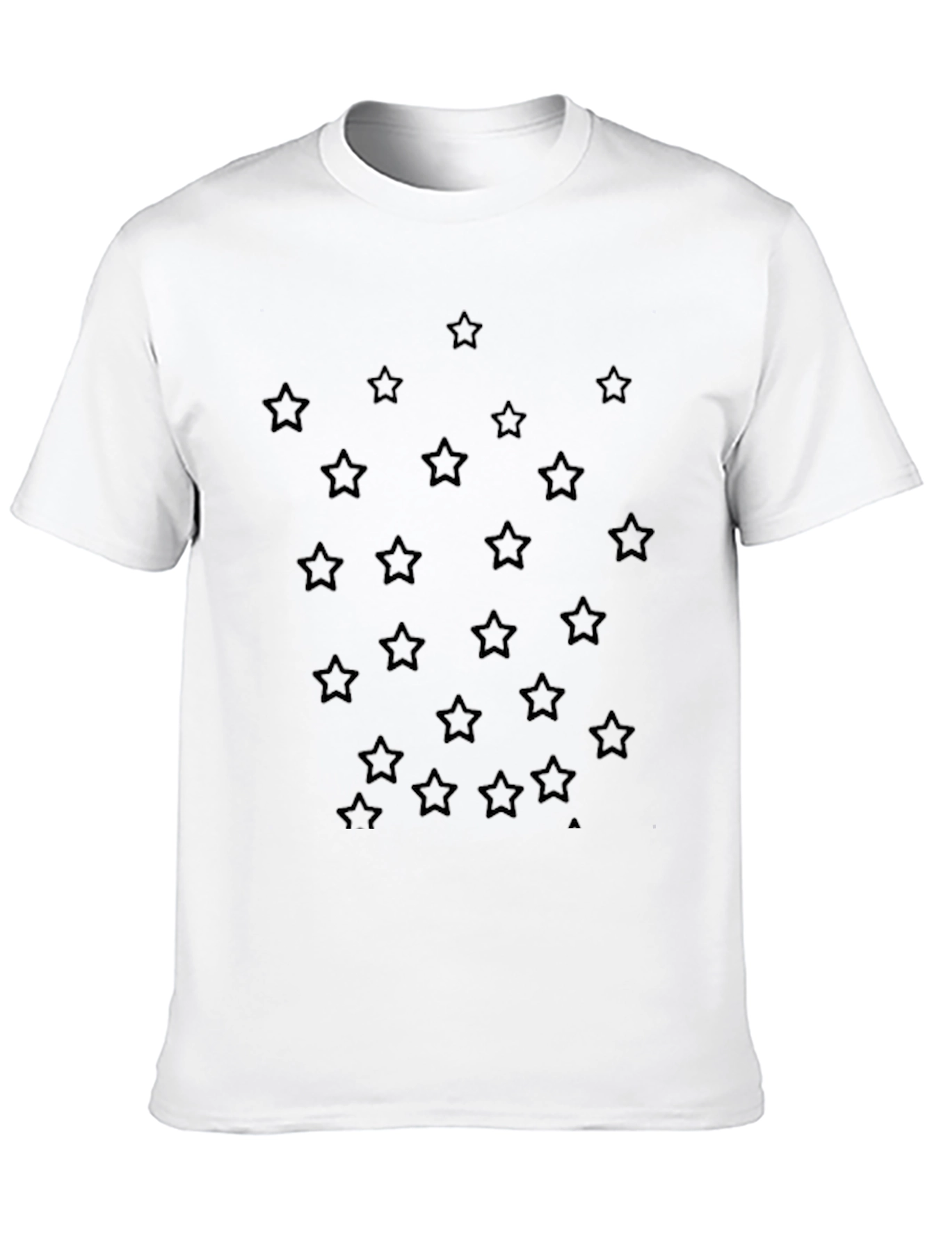 Star Pattern Black T-Shirt