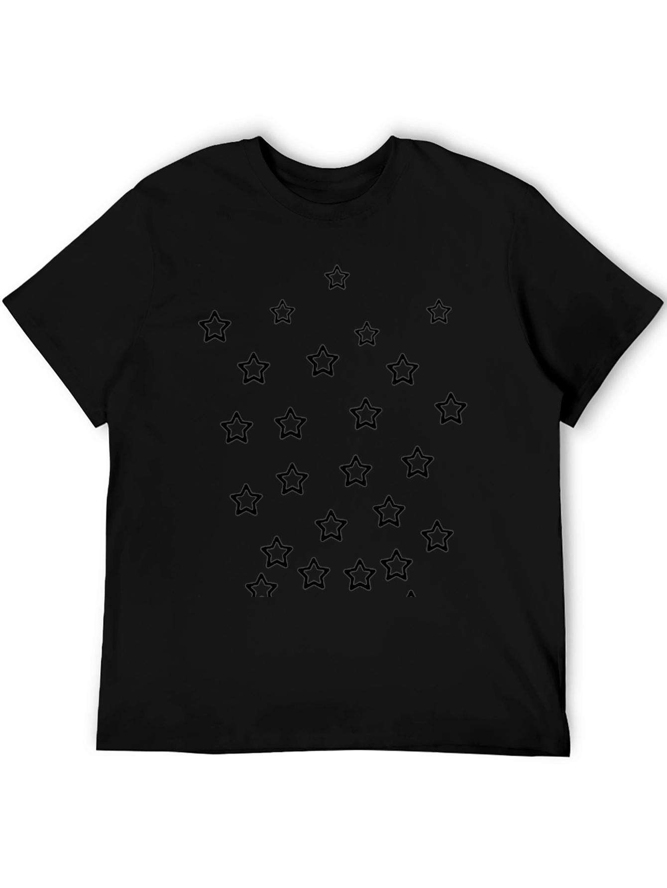 Star Pattern Black T-Shirt