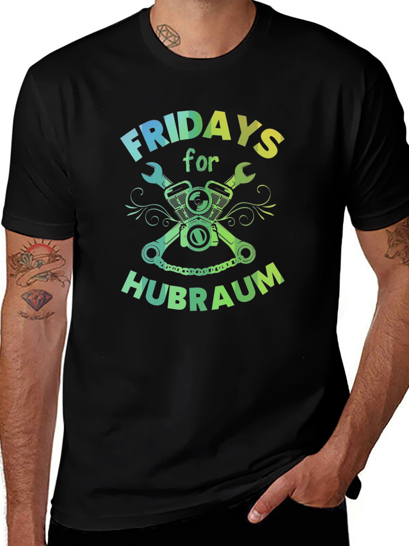 Fridays for Hubraum Mens Black T-Shirt