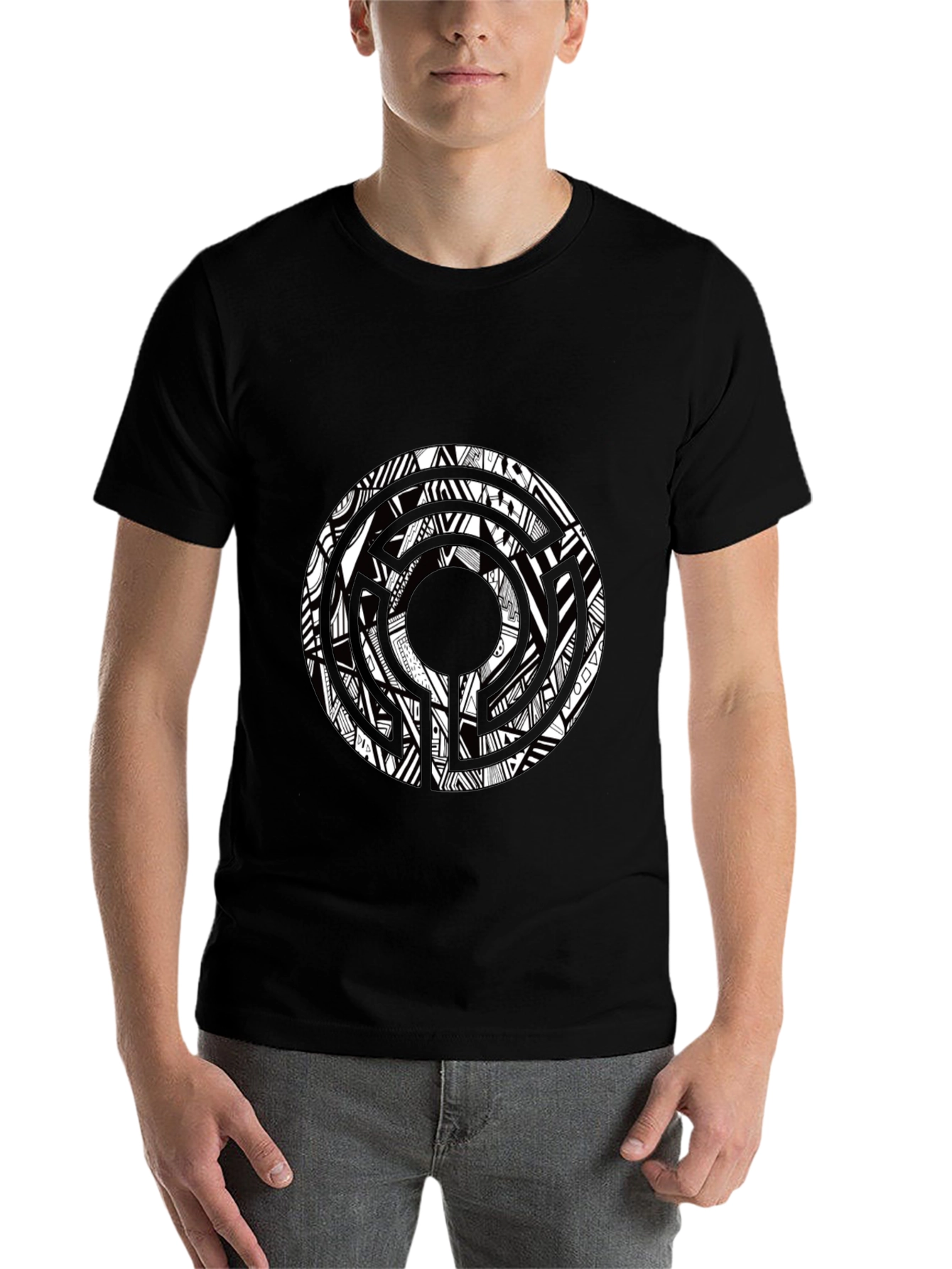 Abstract Graphic Print Crew Neck T-Shirt