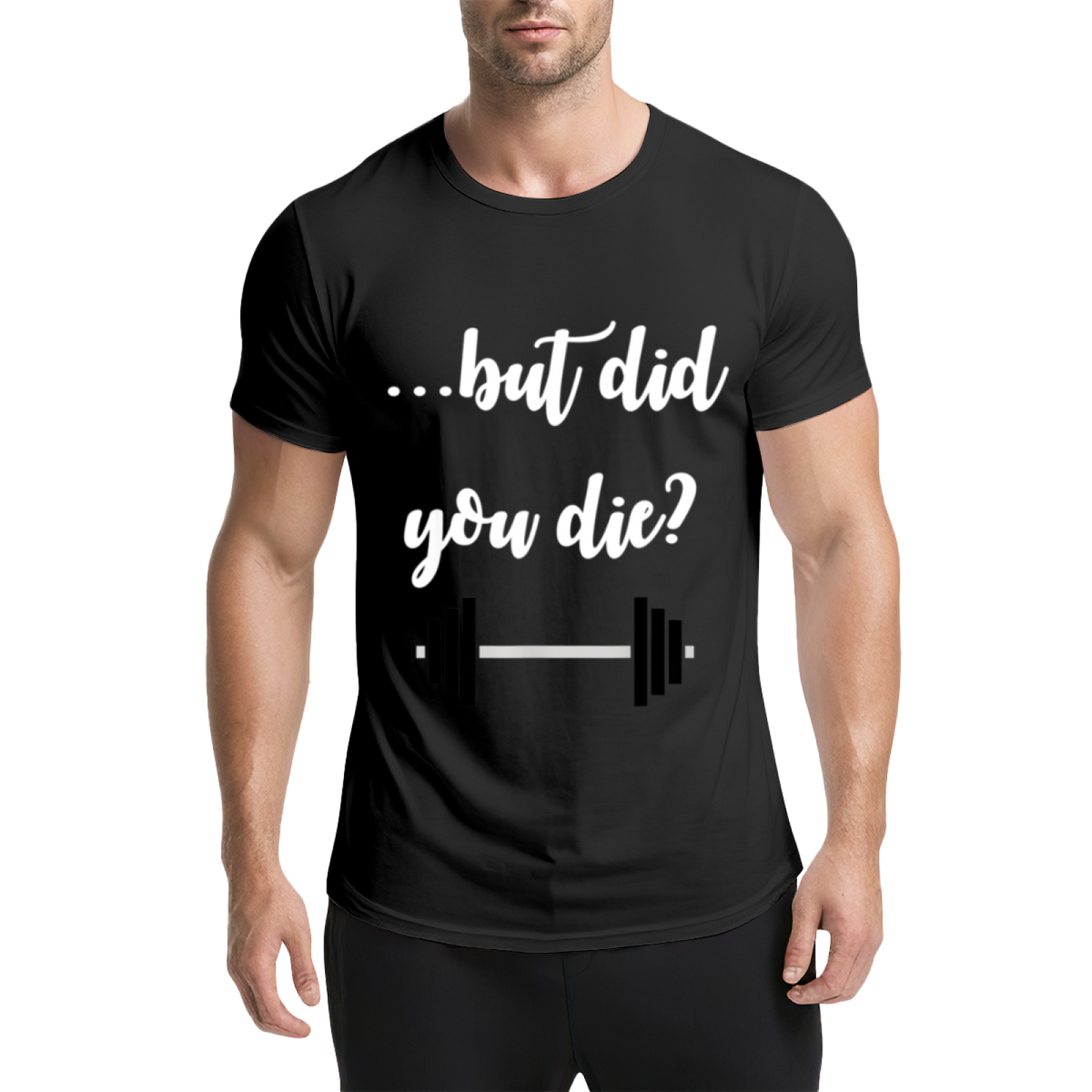 ...but did you die Funny Barbell Gym Workout Heather Tee