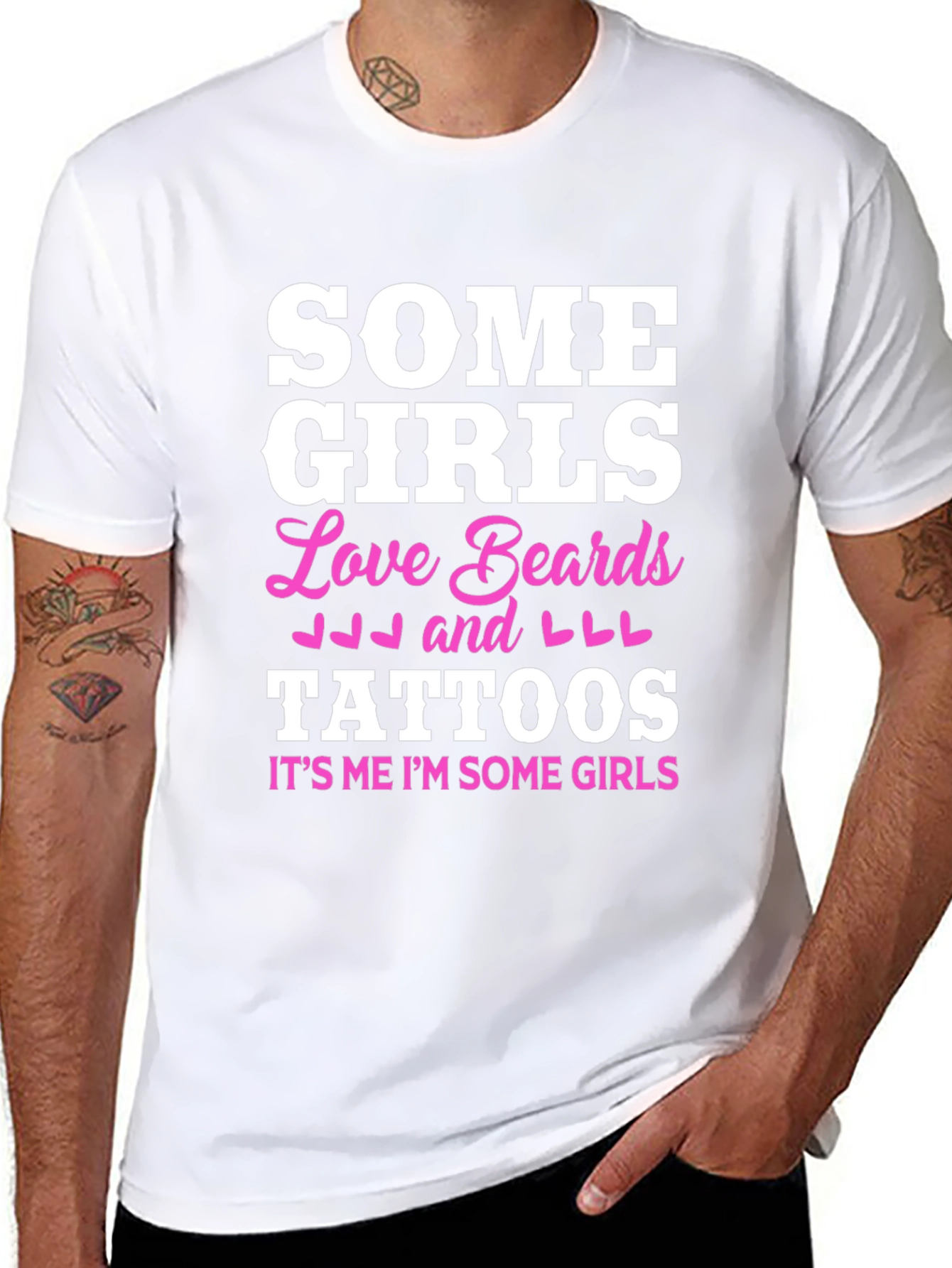 Some Girls Love Beards and Tattoos Black T-Shirt