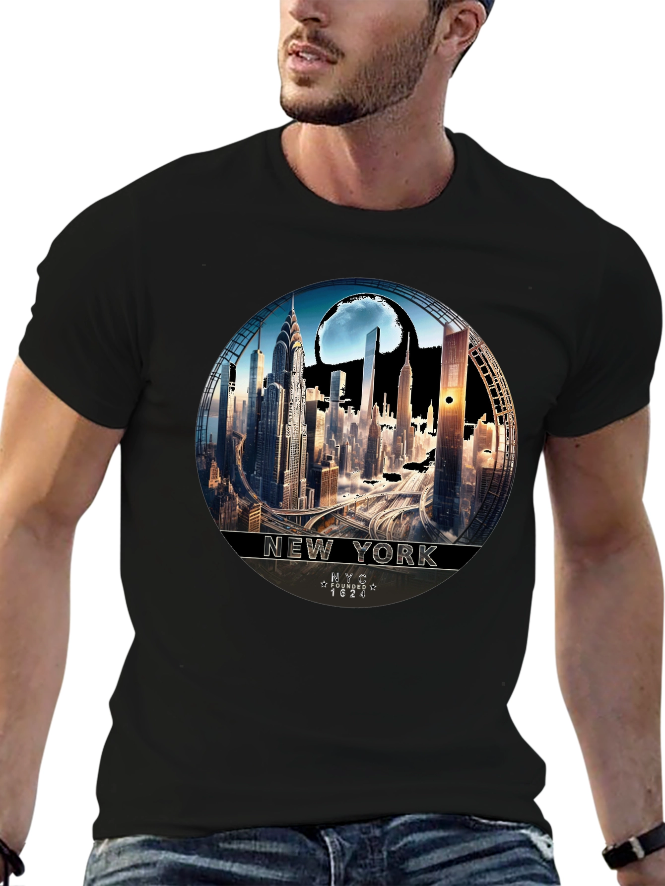 NYC Skyline Graphic Tee - Urban Style