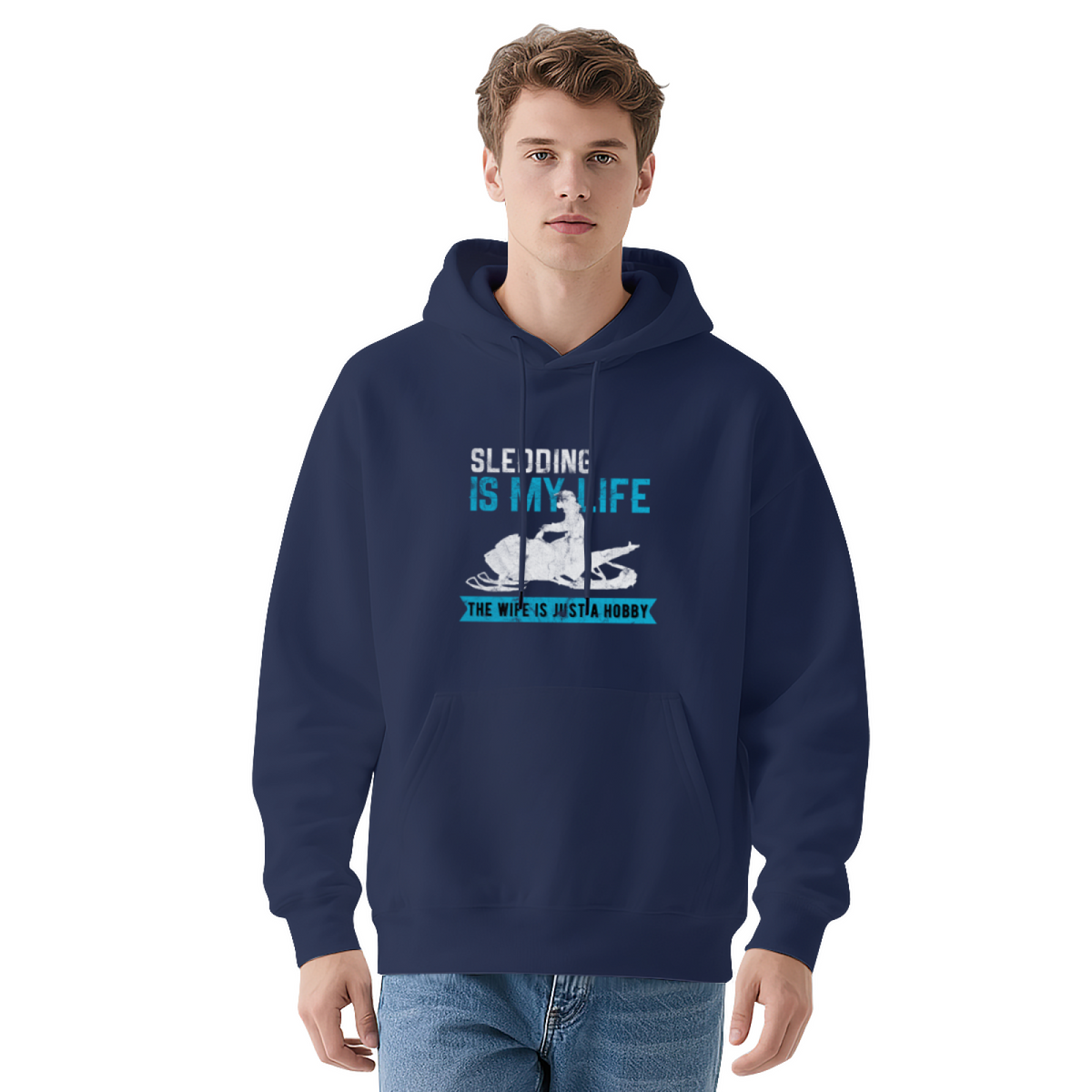Snowmobile Sledding Is My Life Winter Graphic Hoodie - Snow Rider Pullover