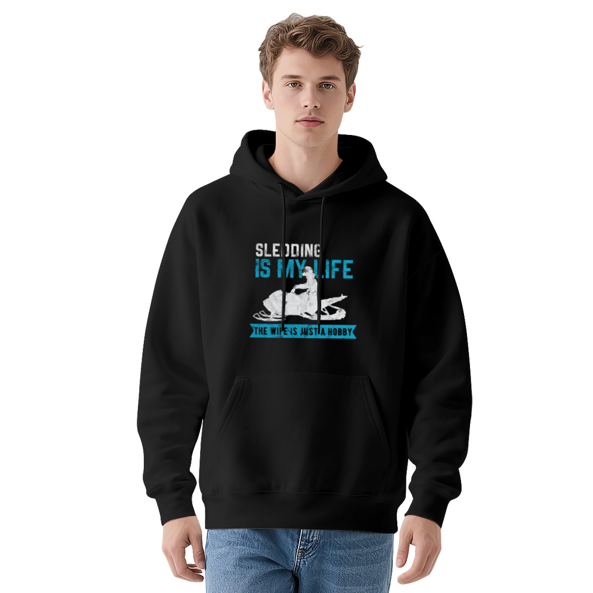 Snowmobile Sledding Is My Life Winter Graphic Hoodie - Snow Rider Pullover