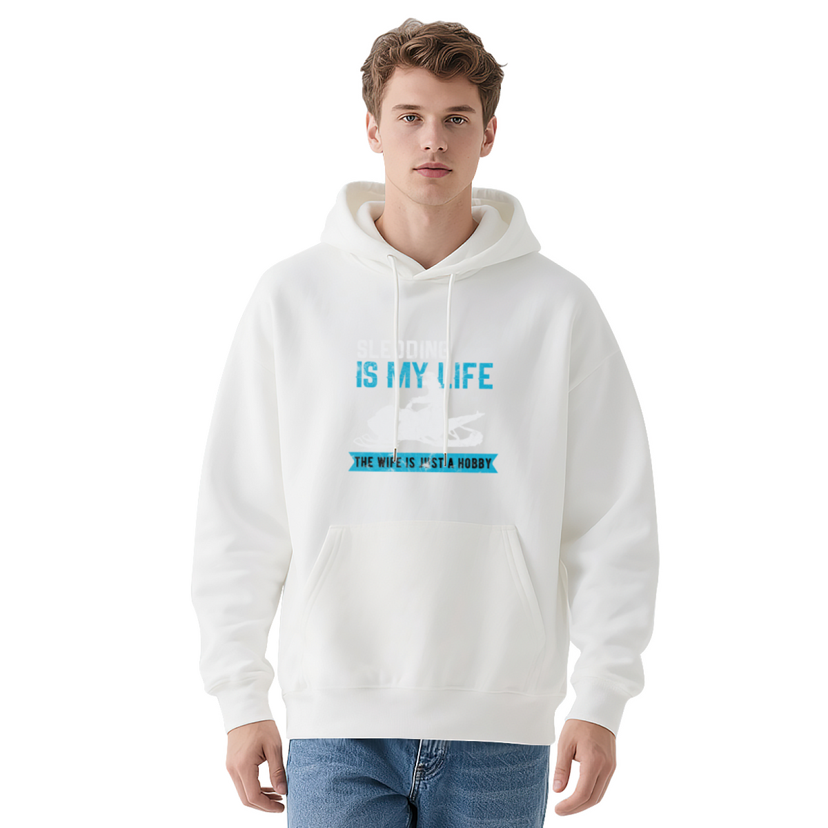 Snowmobile Sledding Is My Life Winter Graphic Hoodie - Snow Rider Pullover