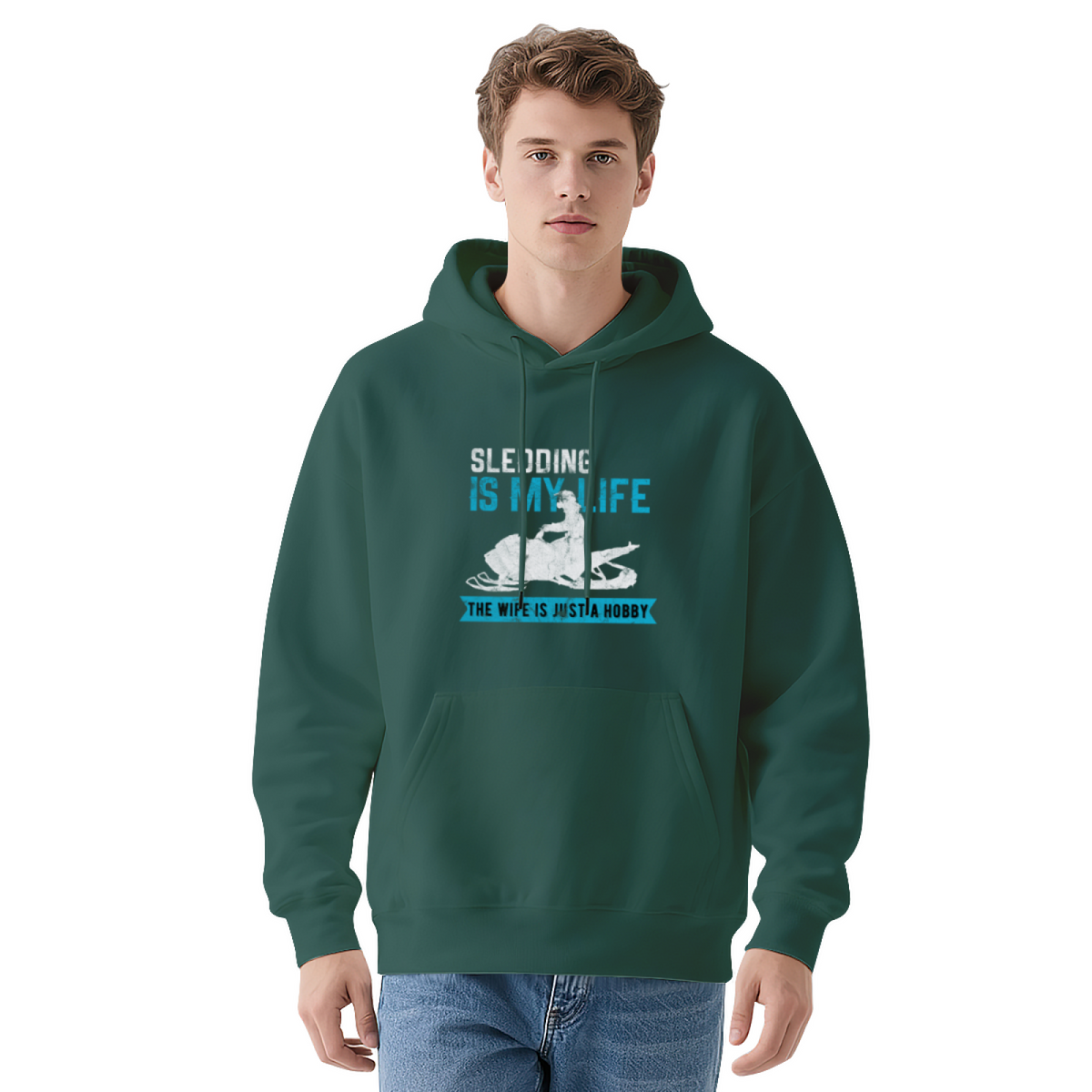 Snowmobile Sledding Is My Life Winter Graphic Hoodie - Snow Rider Pullover