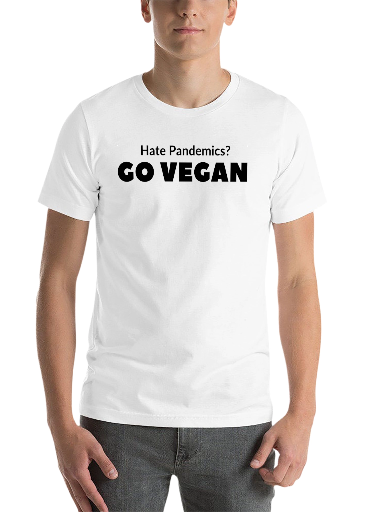 Hate Pandemics? Go Vegan! Black T-Shirt