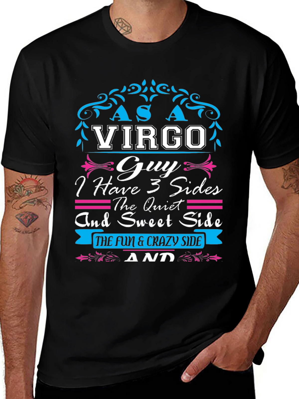 Virgo Guy T-Shirt - 3 Sides