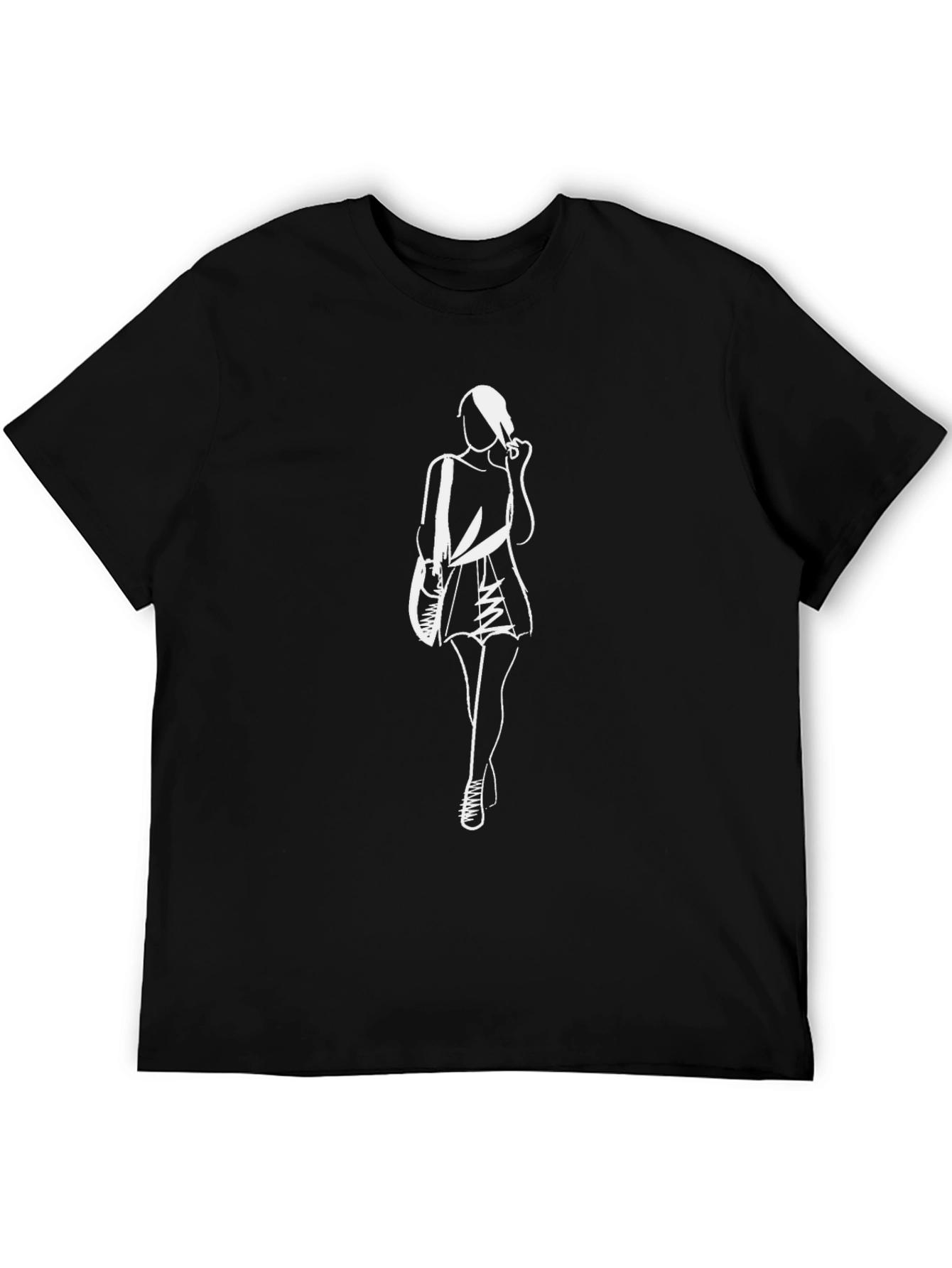 Modern Silhouette Graphic Tee - Black