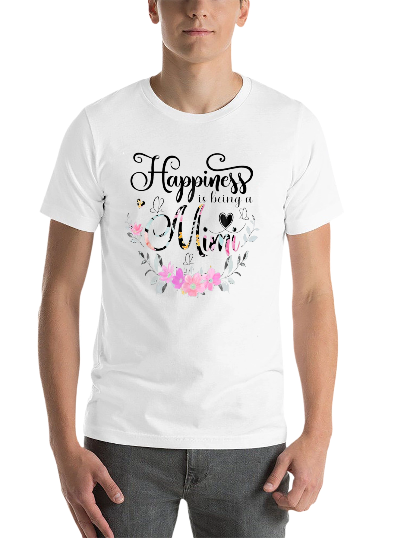 Happiness is Being a Mom Floral T-Shirt