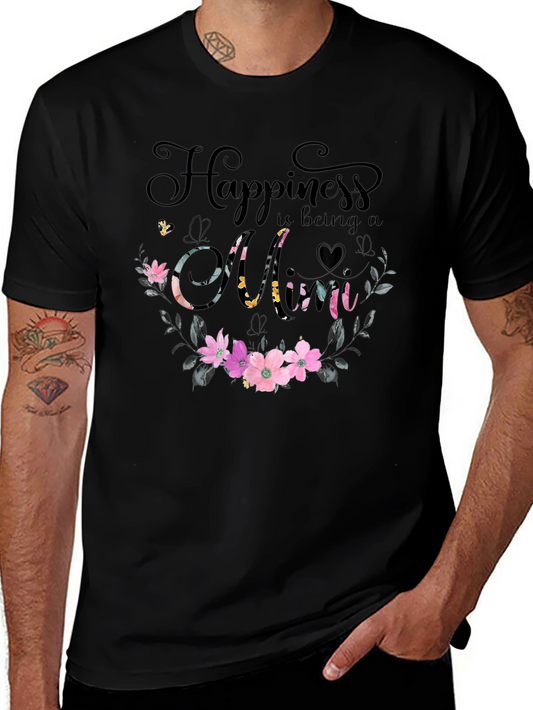 Happiness is Being a Mom Floral T-Shirt