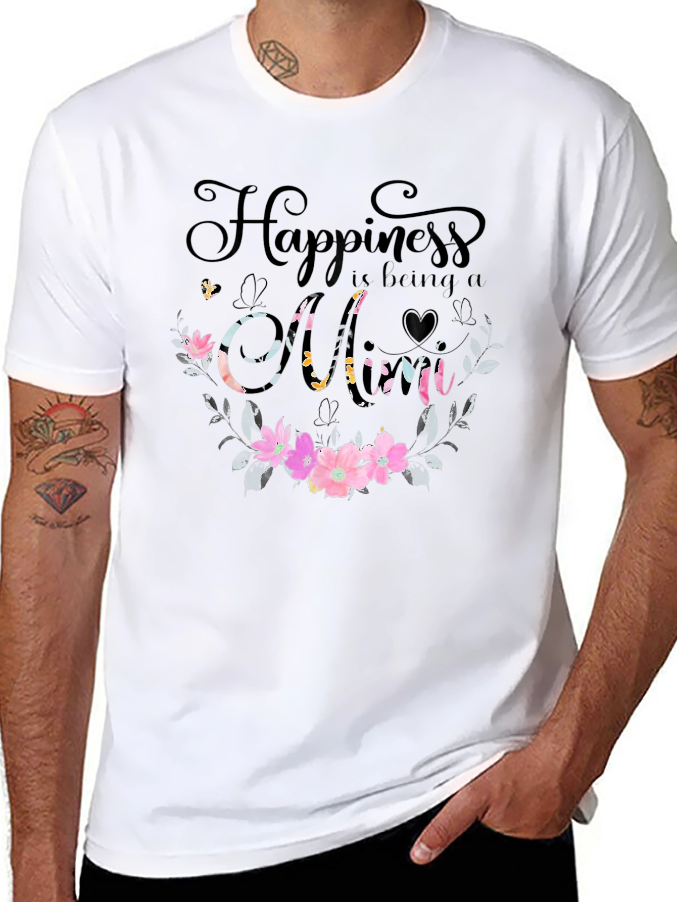 Happiness is Being a Mom Floral T-Shirt
