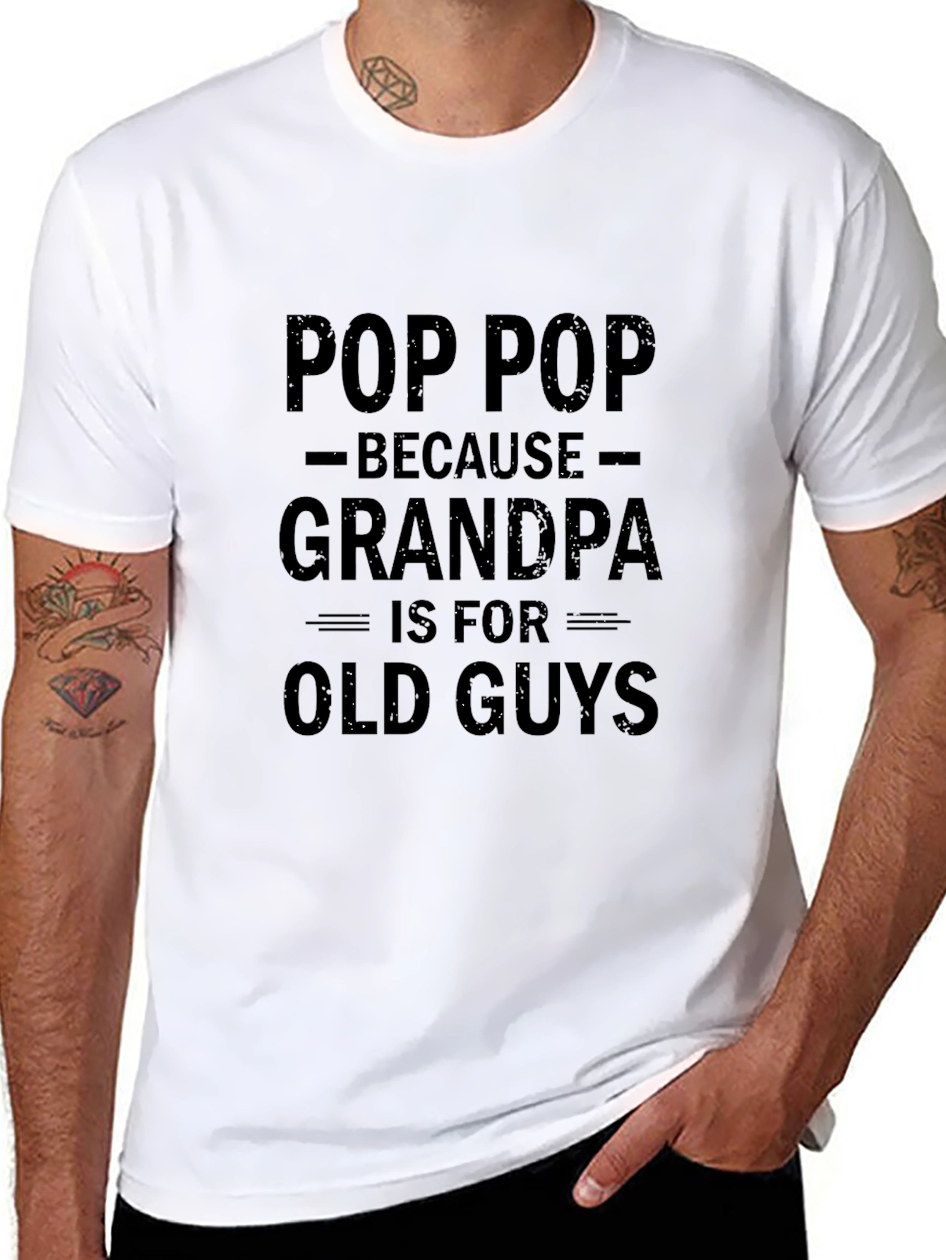 Pop Pop Because Grandpa T-Shirt - Funny Grandfather Tee