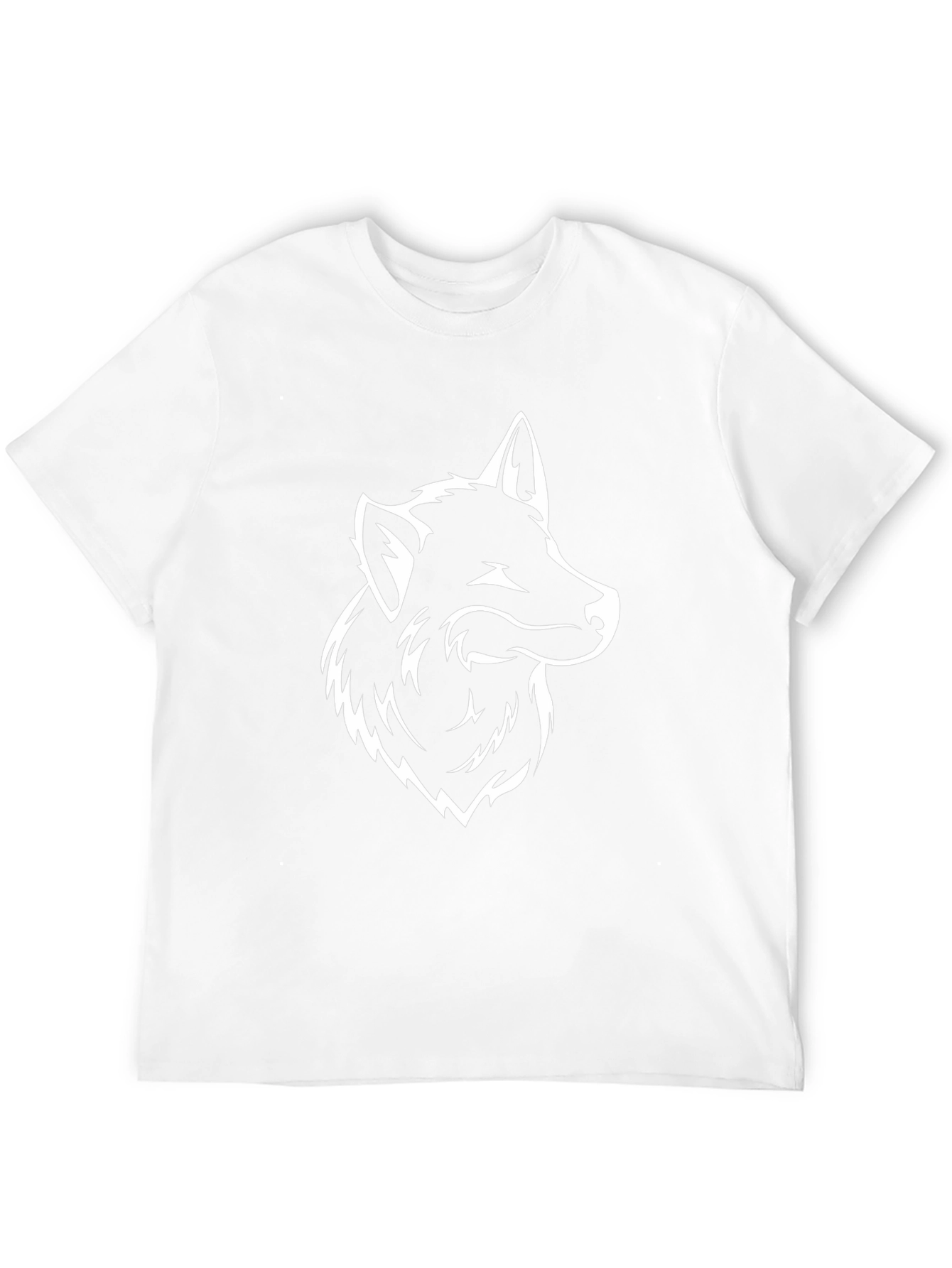Mens Black T-Shirt with Wolf Graphic