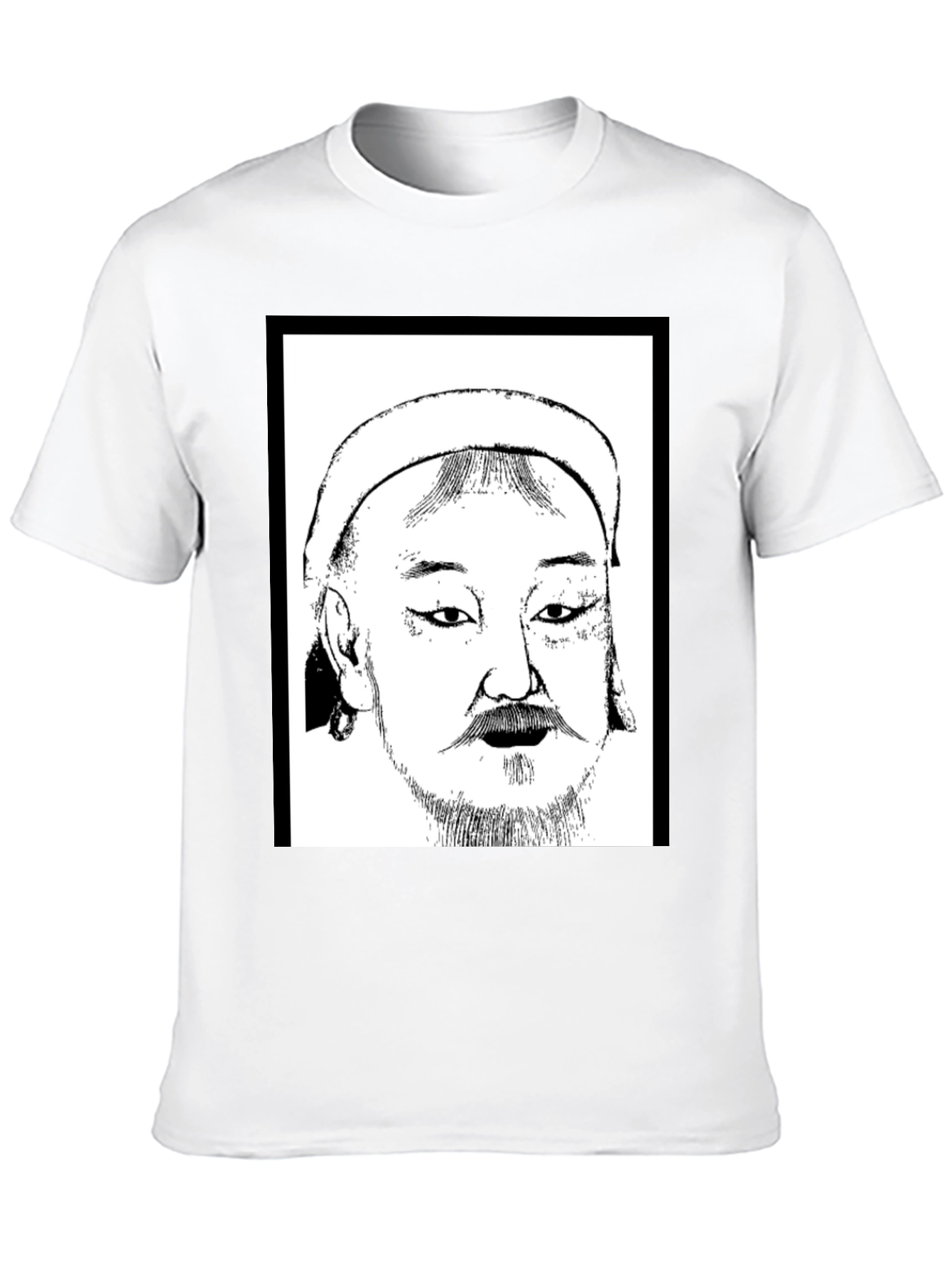 Genghis Khan T-Shirt - Black Cotton Graphic Tee