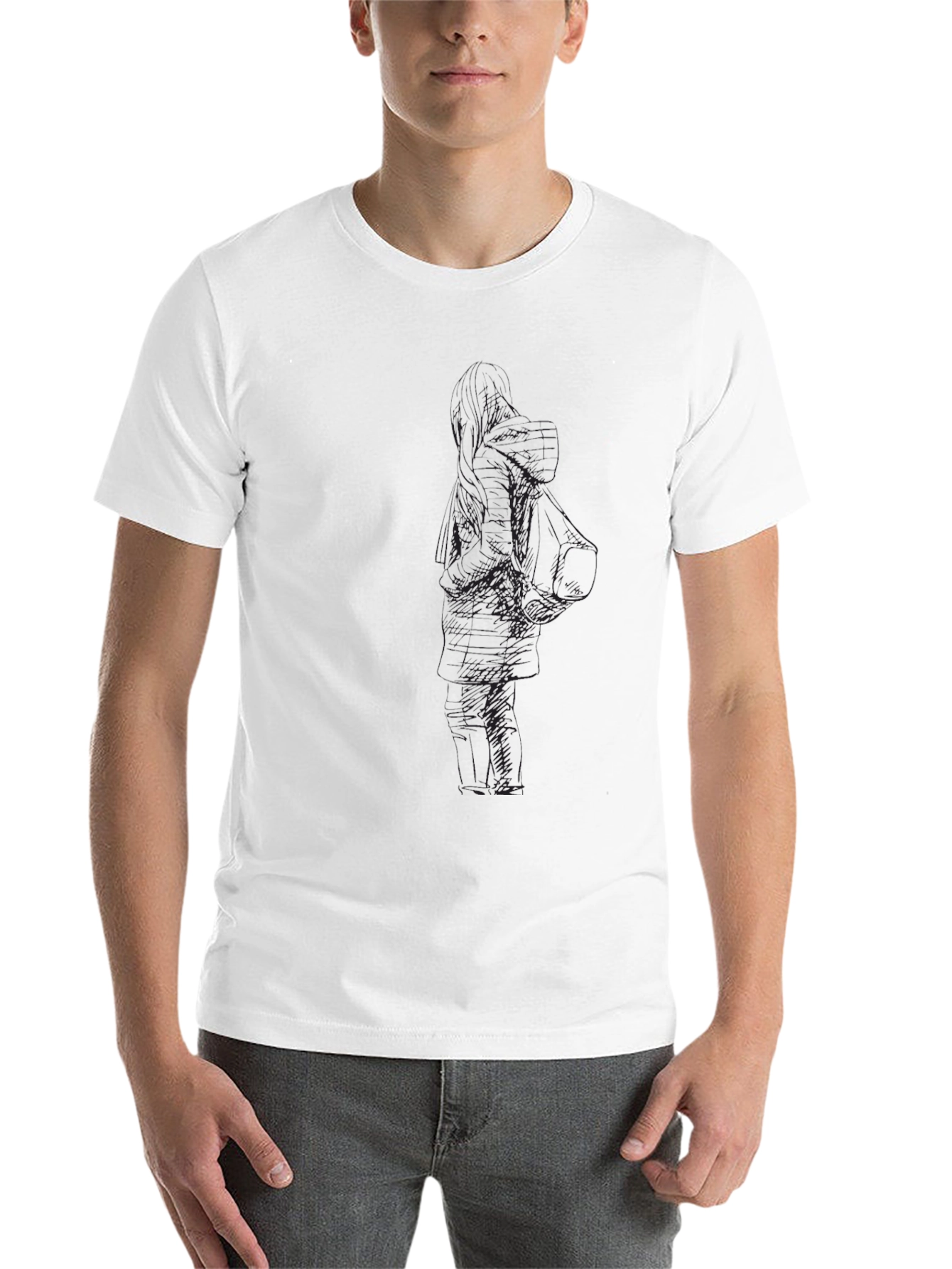 Mens Black Graphic Tee - Unique Design