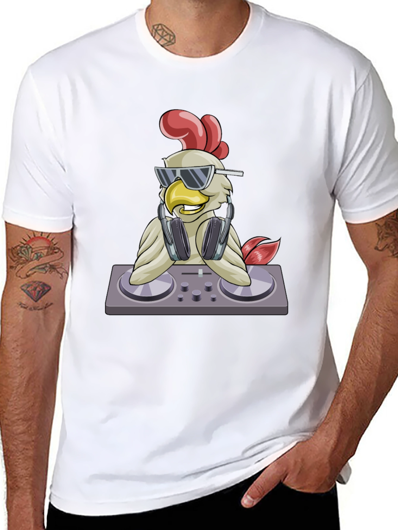 DJ Chicken Graphic T-Shirt - Party Animal Tee