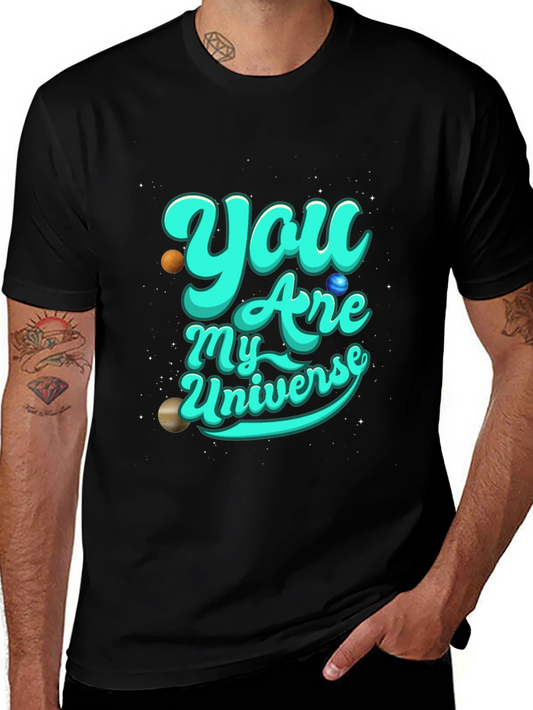 You Are My Universe Graphic Tee - Soft Black Cotton
