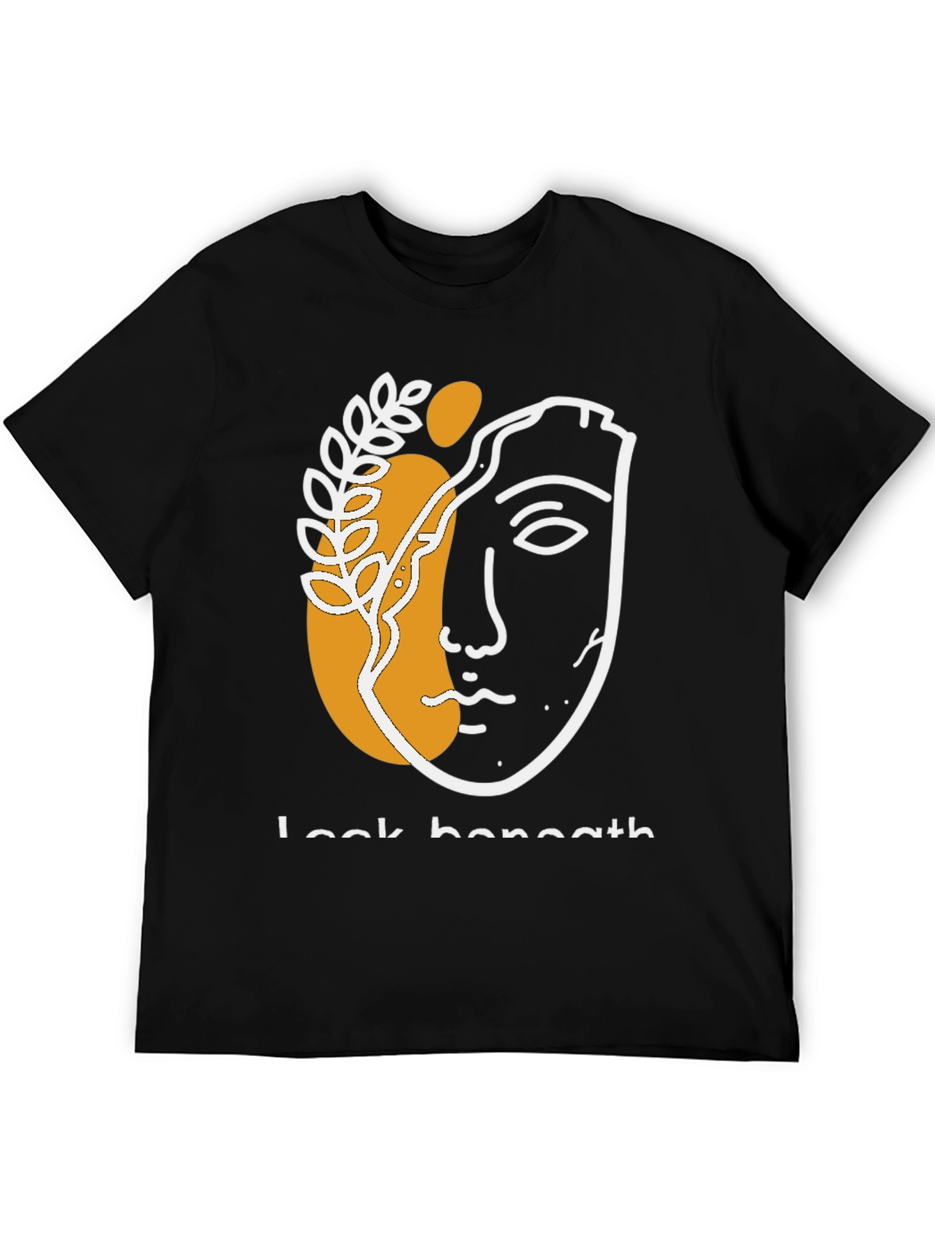 Abstract Face Graphic Print Black T-Shirt