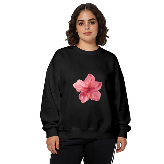 Soft Watercolor Pink Hibiscus Crewneck Sweatshirt