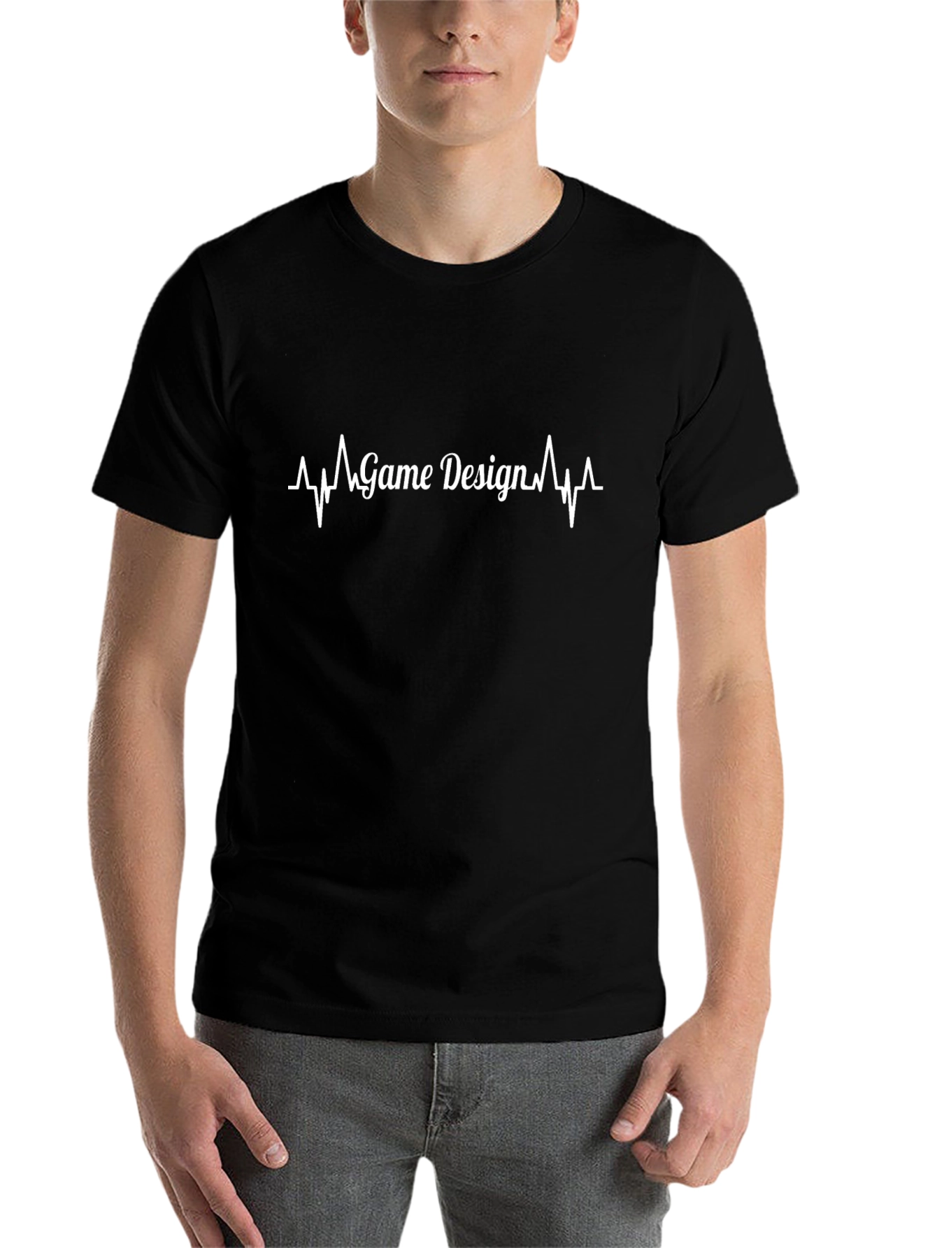 Game Design Heartbeat T-Shirt - Black Casual Tee