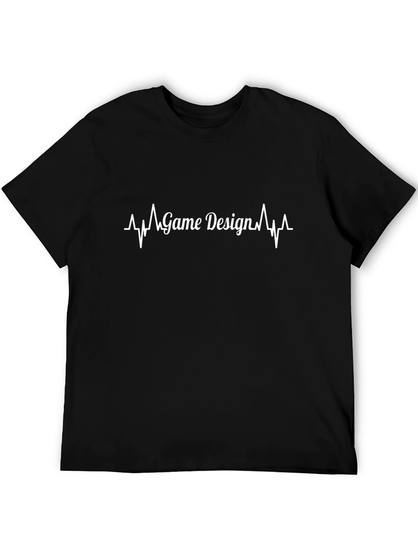 Game Design Heartbeat T-Shirt - Black Casual Tee