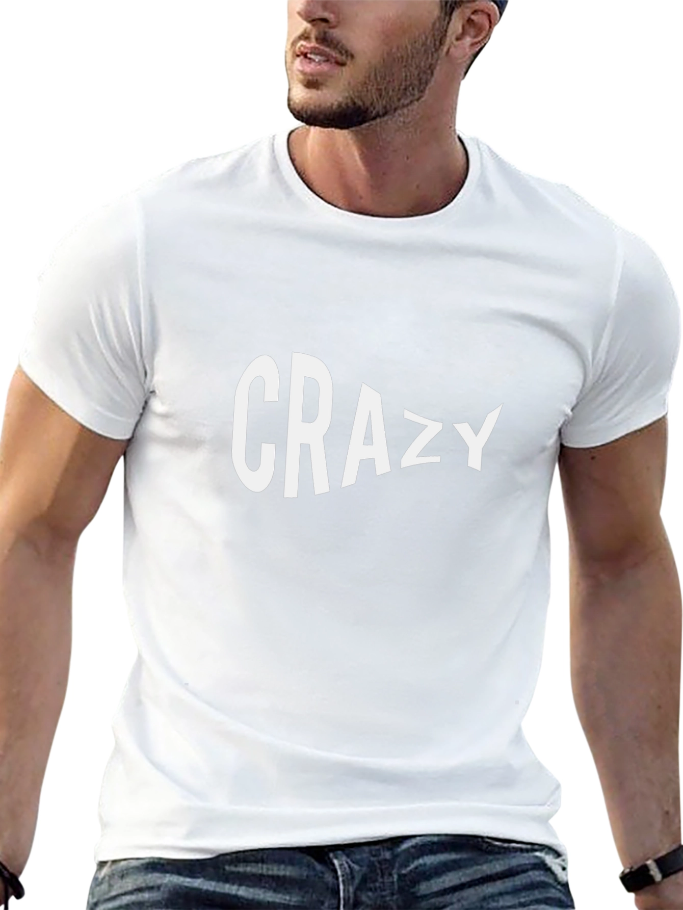 Crazy Graphic Black T-Shirt - Mens Casual Tee