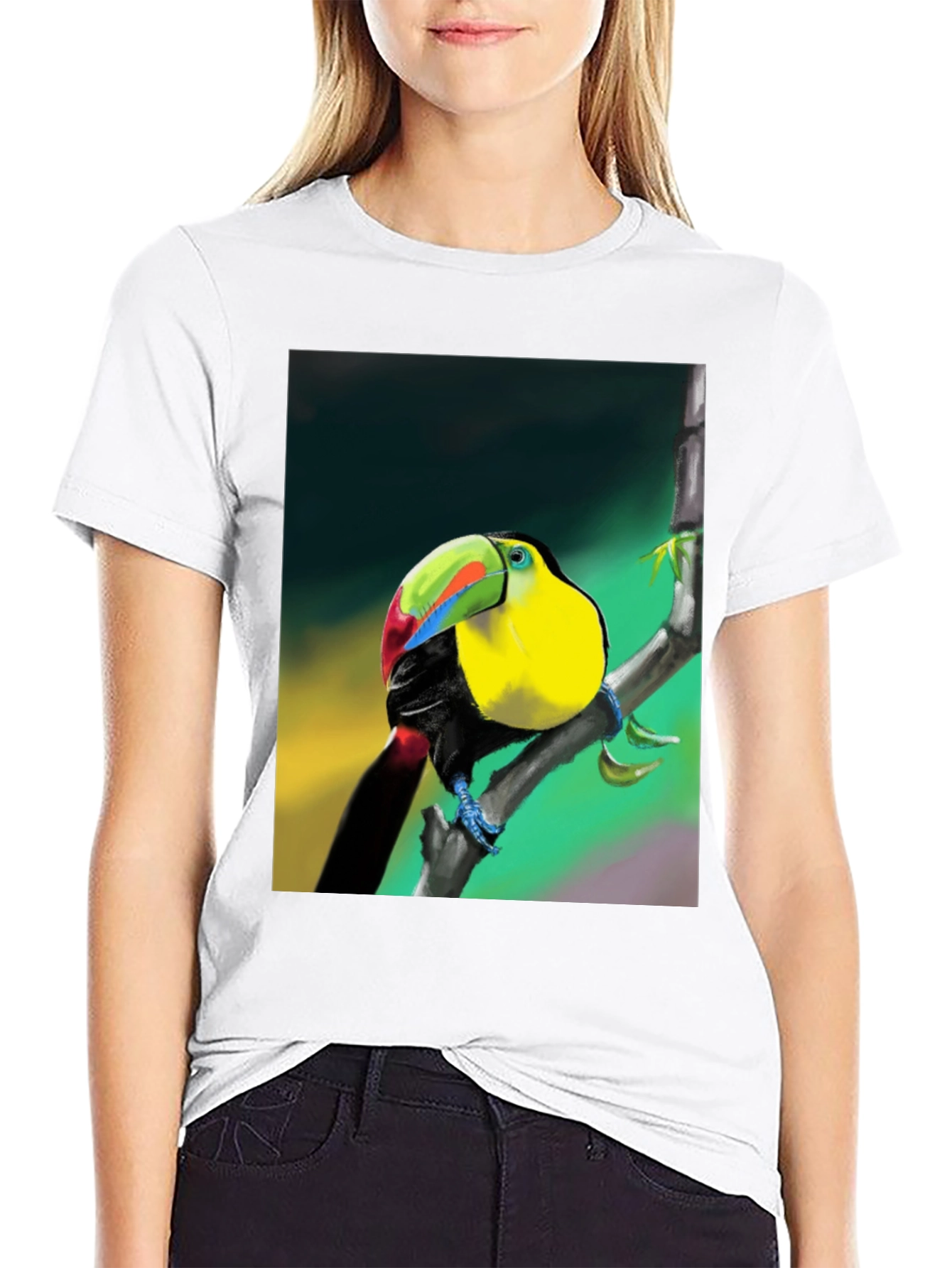 Tropical Toucan Graphic T-Shirt - Vibrant Bird Design