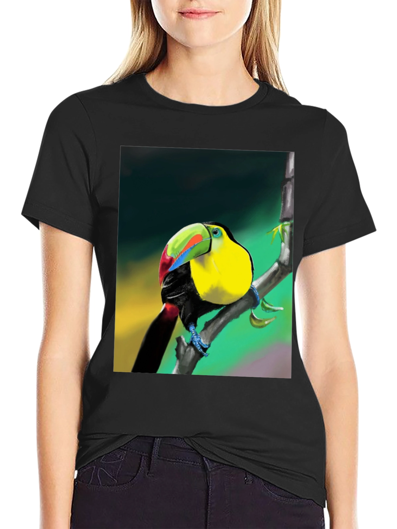 Tropical Toucan Graphic T-Shirt - Vibrant Bird Design