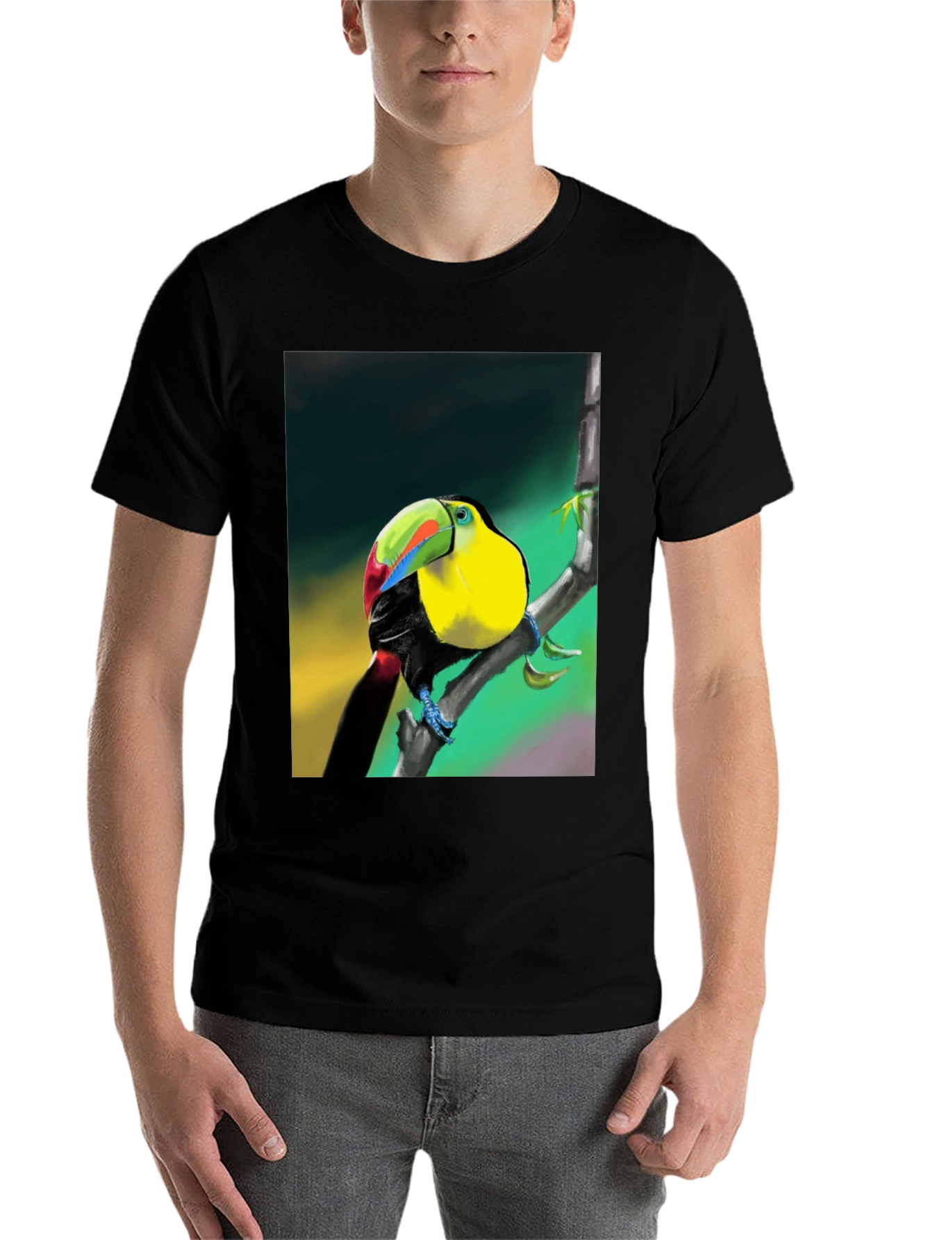 Tropical Toucan Graphic T-Shirt - Vibrant Bird Design