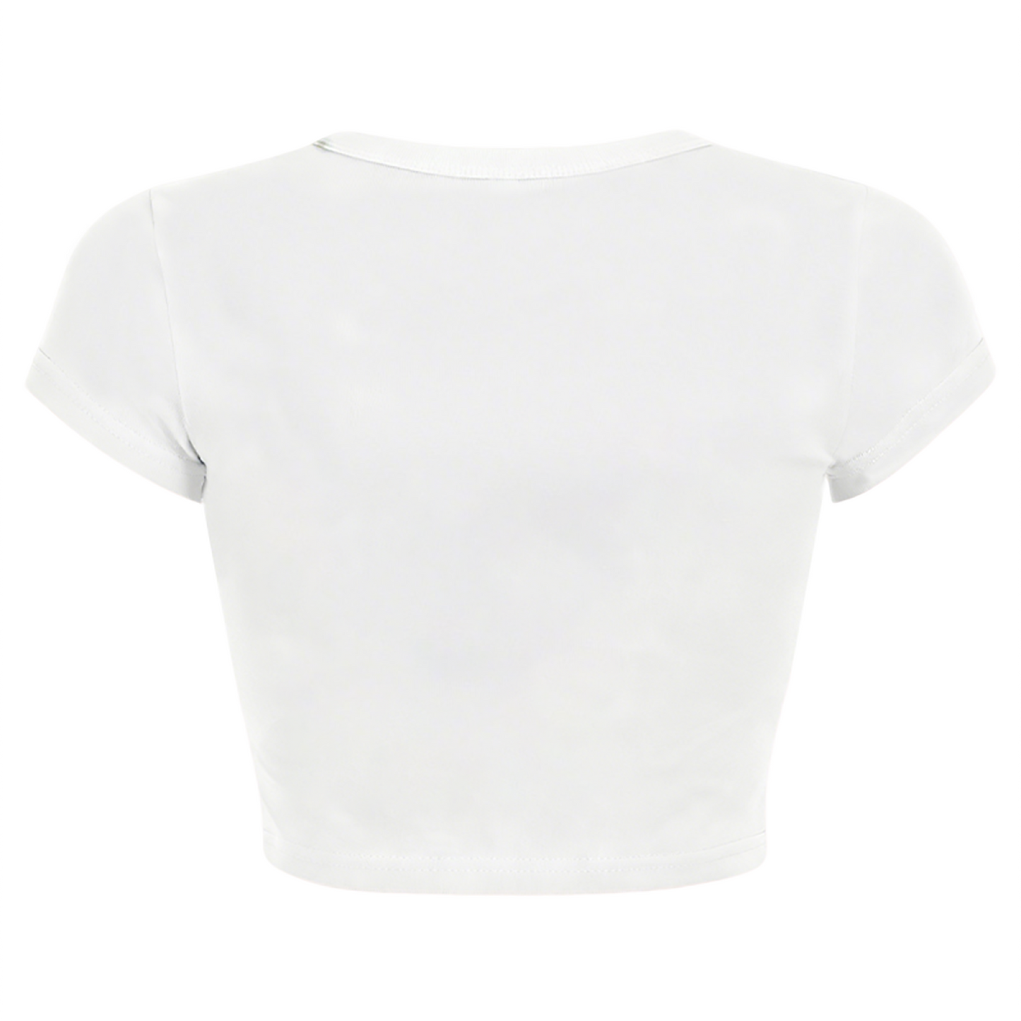 Tiny Pocket Peeking Cat Minimal White Cute Crop Top