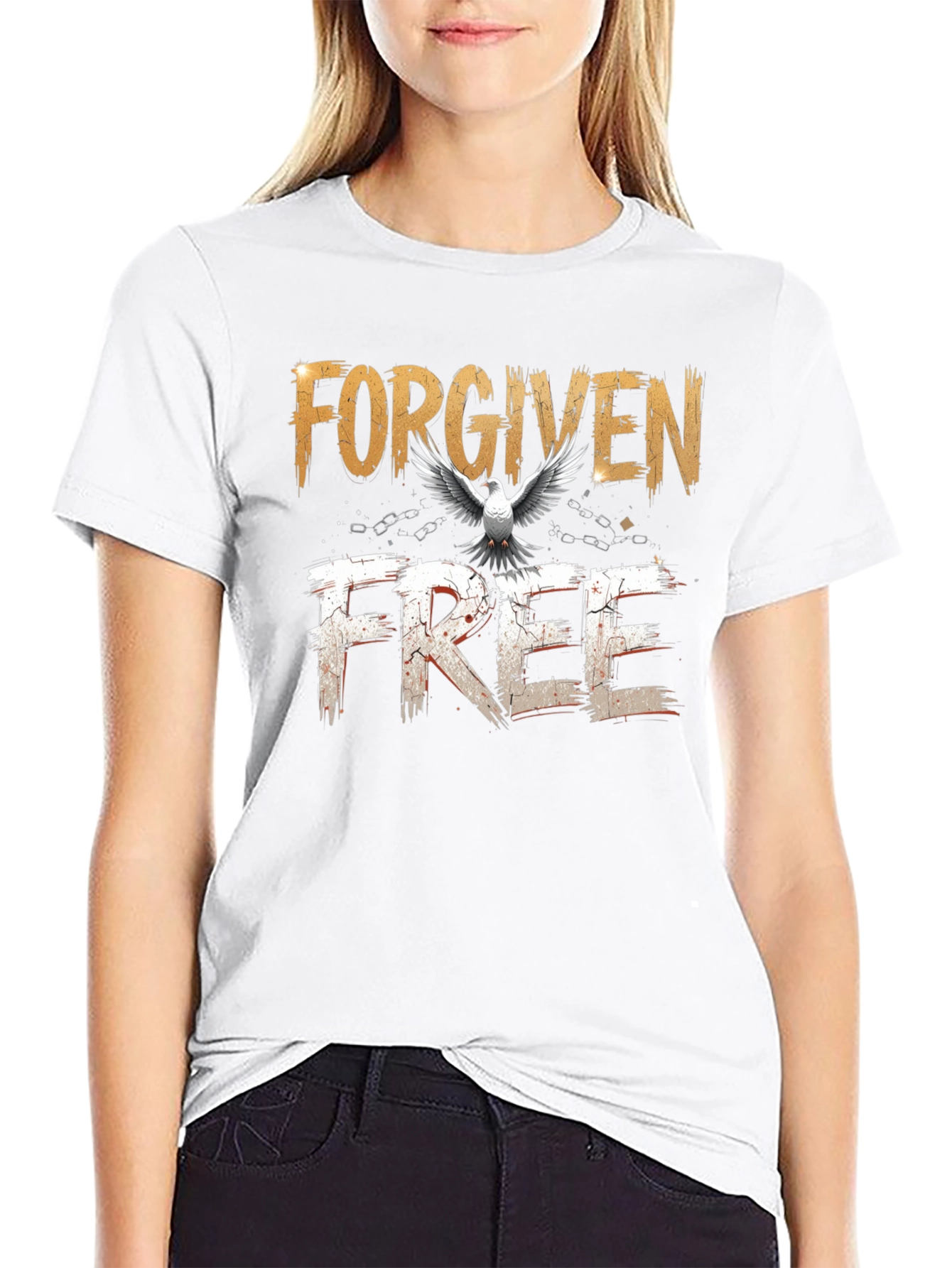 Forgiven Free Christian T-Shirt Dove Graphic Tee