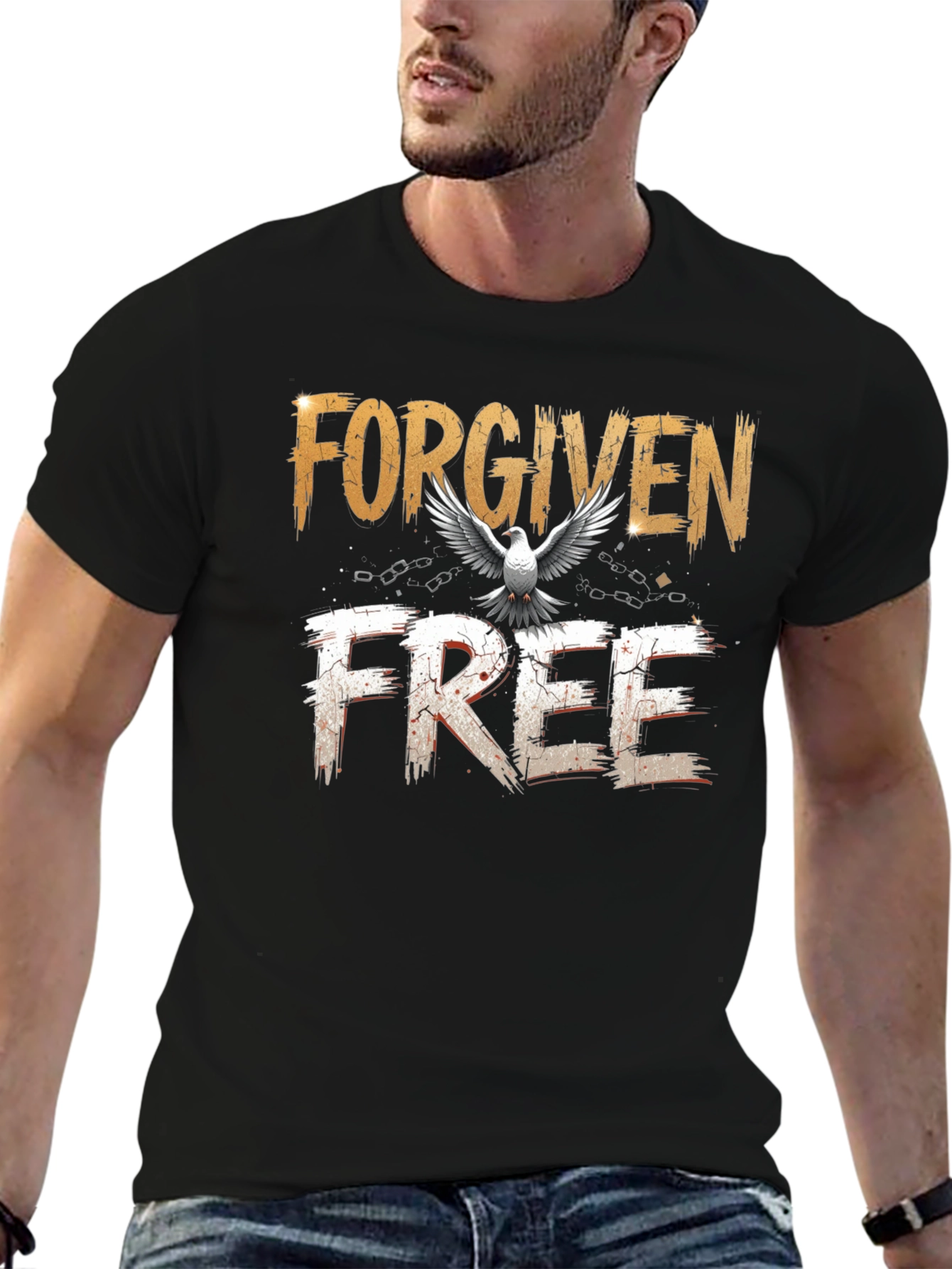 Forgiven Free Christian T-Shirt Dove Graphic Tee