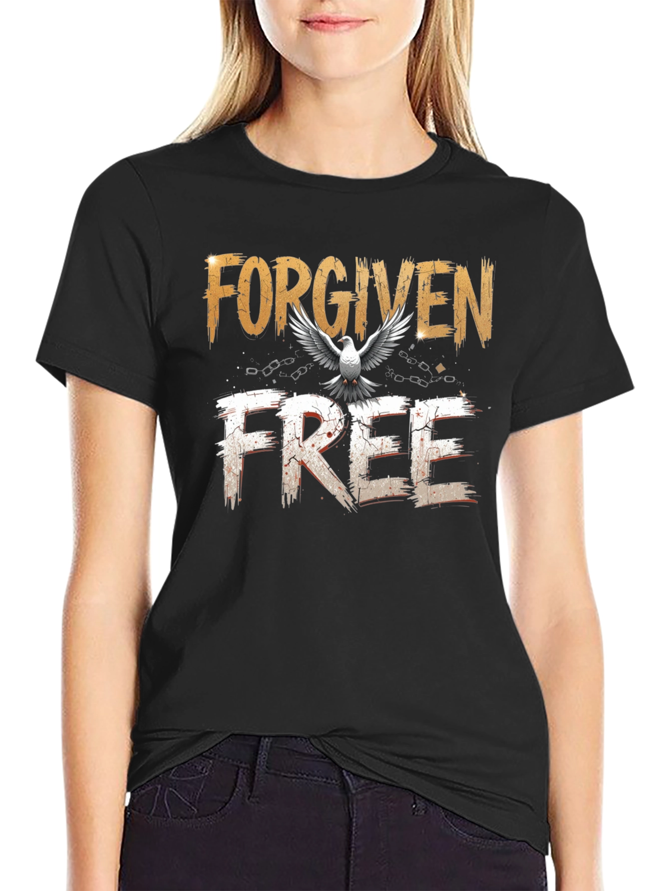 Forgiven Free Christian T-Shirt Dove Graphic Tee