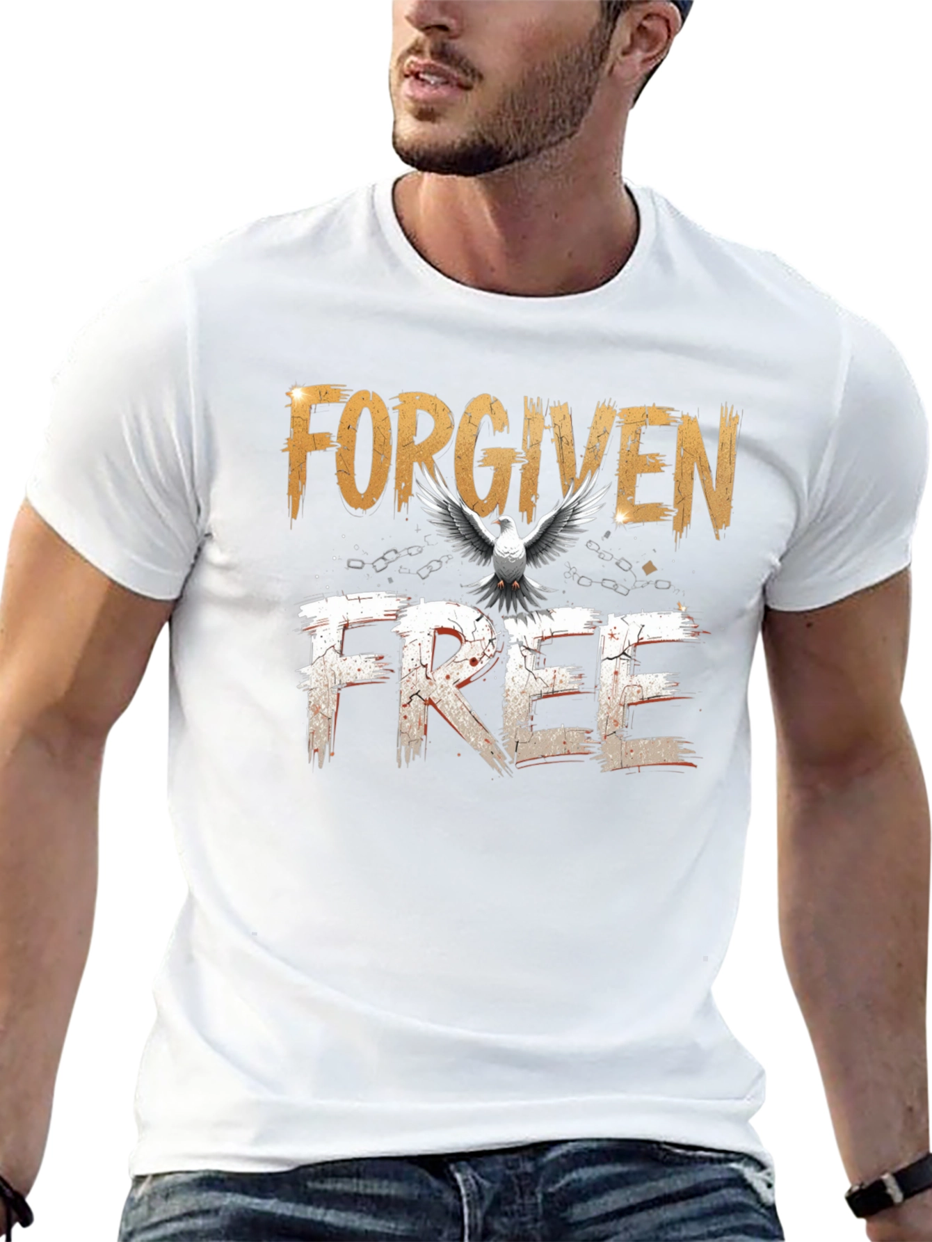 Forgiven Free Christian T-Shirt Dove Graphic Tee