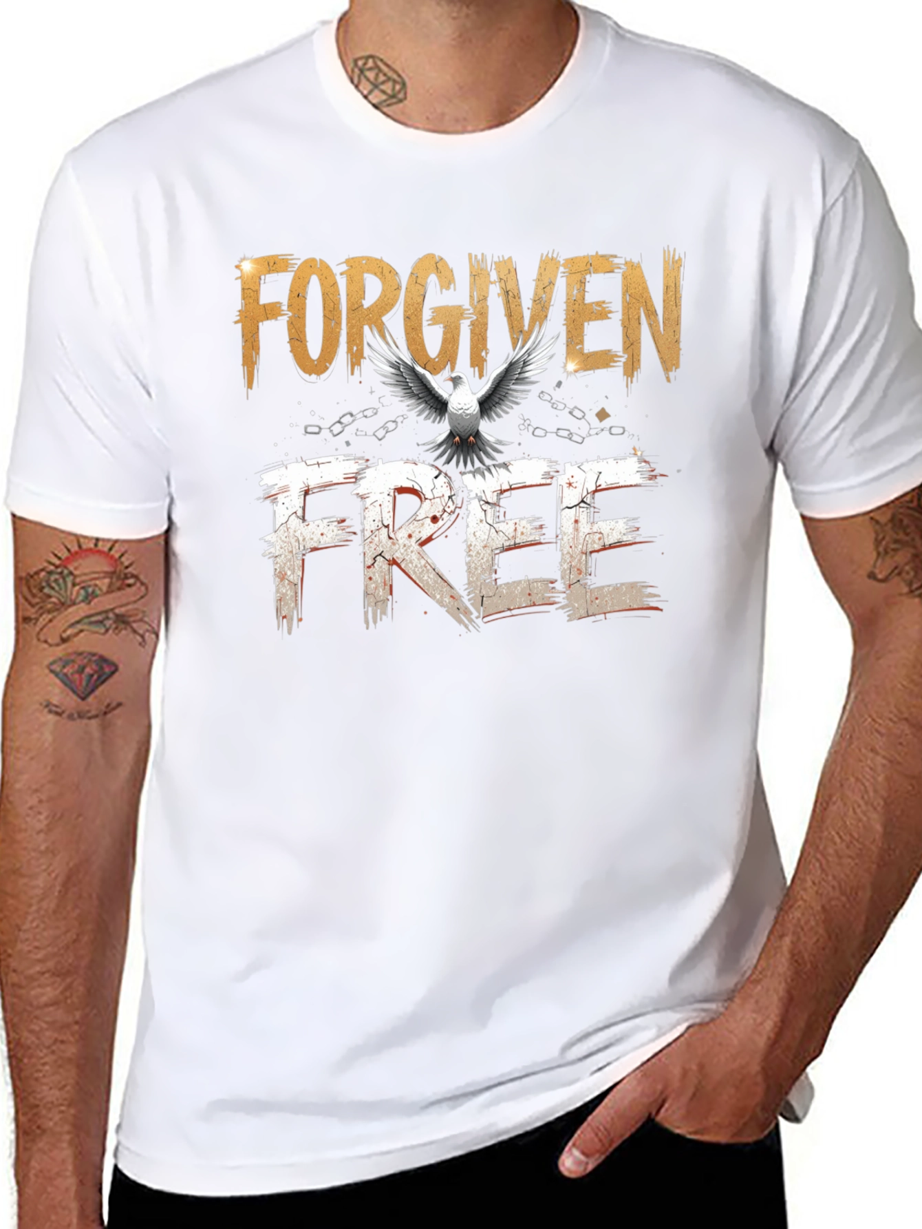 Forgiven Free Christian T-Shirt Dove Graphic Tee
