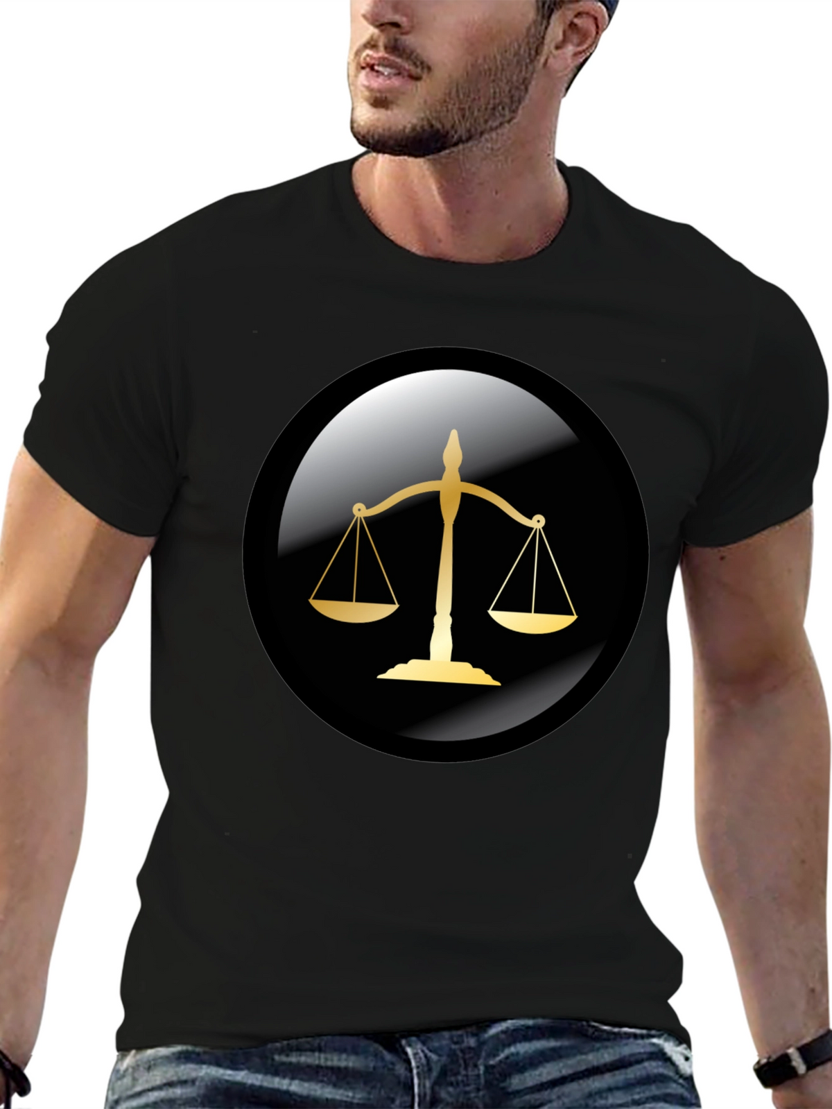 Scales of Justice Graphic Tee - Black